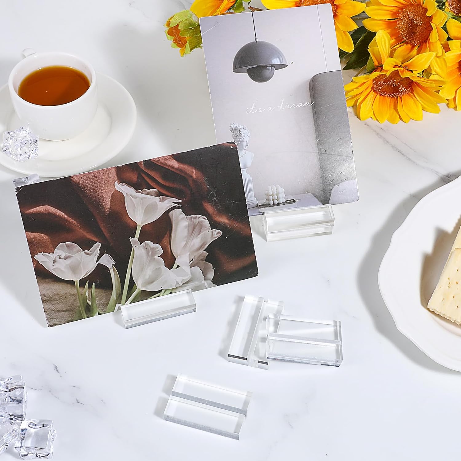 12 PCS Clear Acrylic Place Card Holders for Table