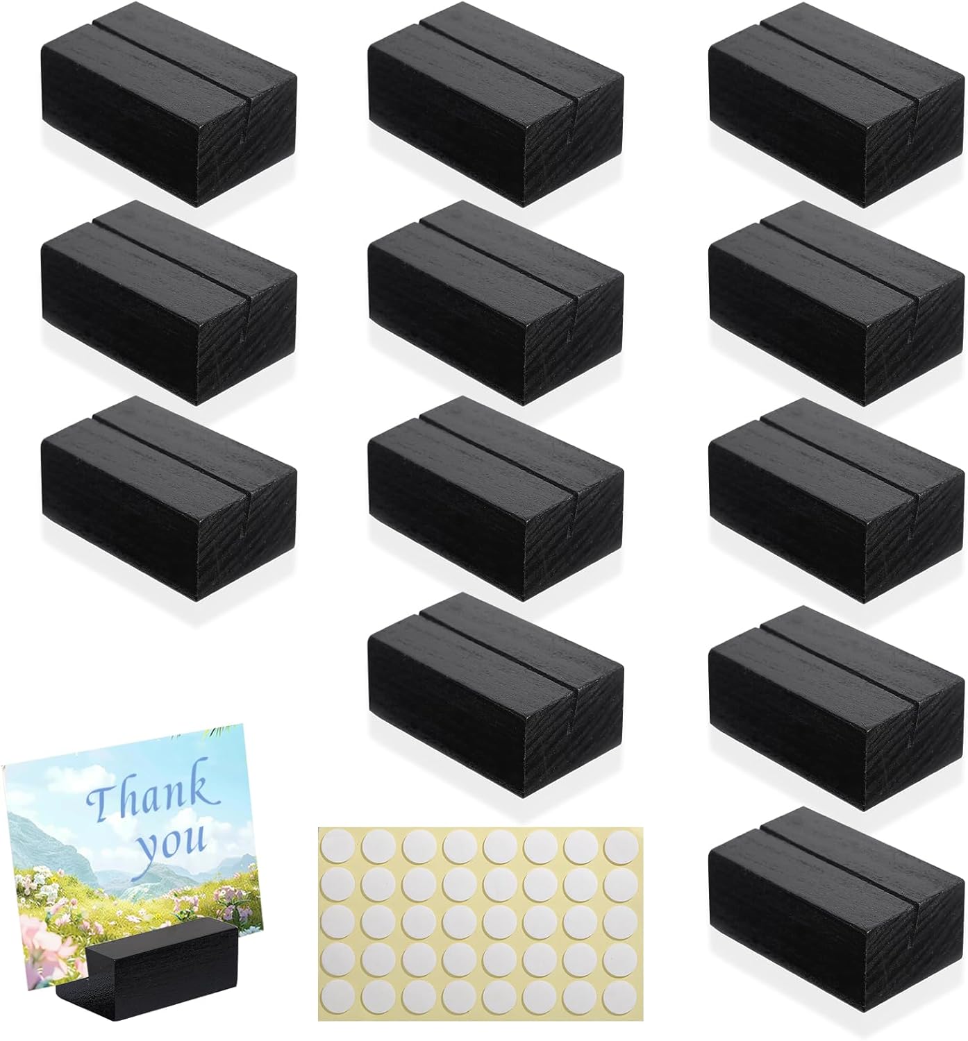 Worown 12 Pcs Mini Wooden Place Card Holders