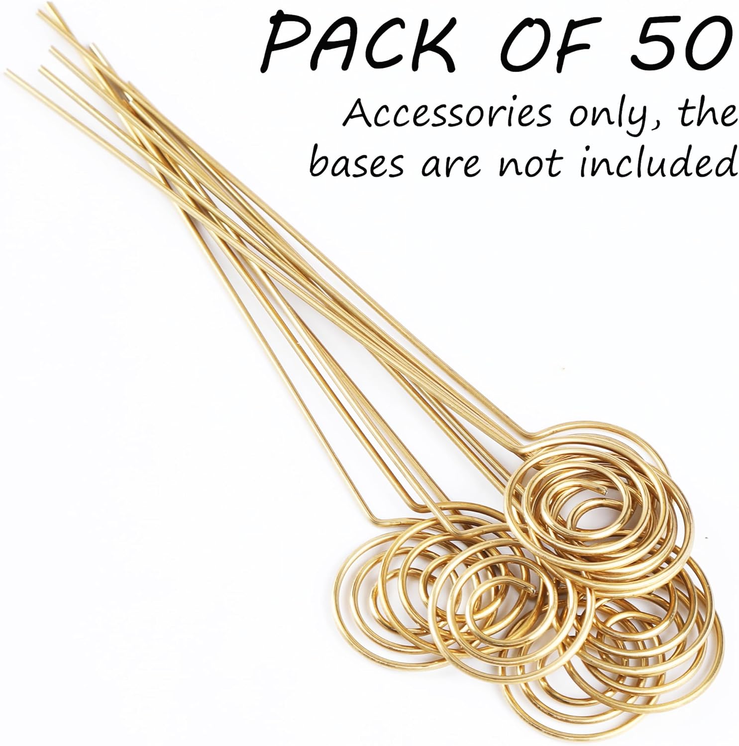 HW 50pcs 47 Inch Golden Ring Wire Clip Table Card Holders