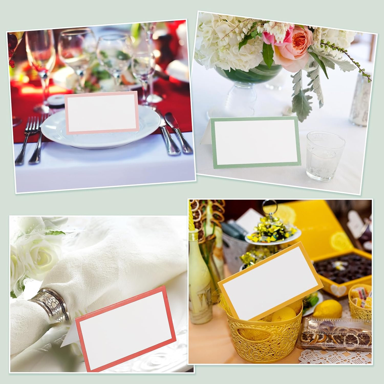 PATIKIL 50Pcs Light Pink Table Place Cards