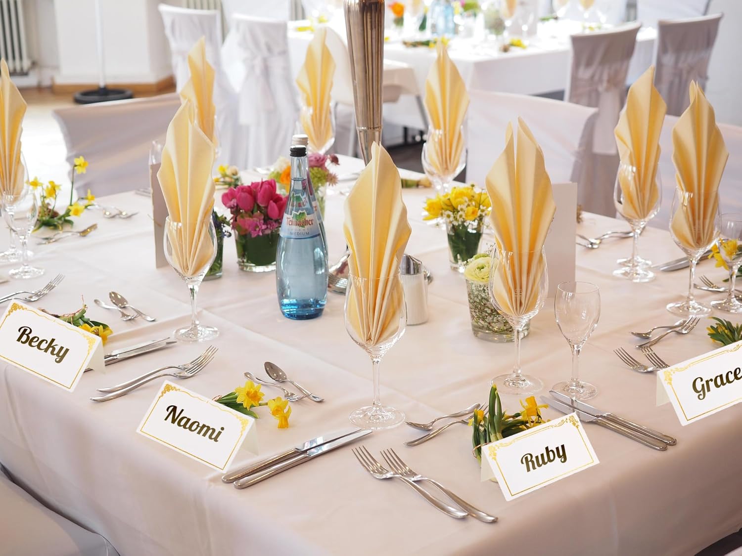 100 Pack Gold Foil Wedding Place Cards with 2 Designs