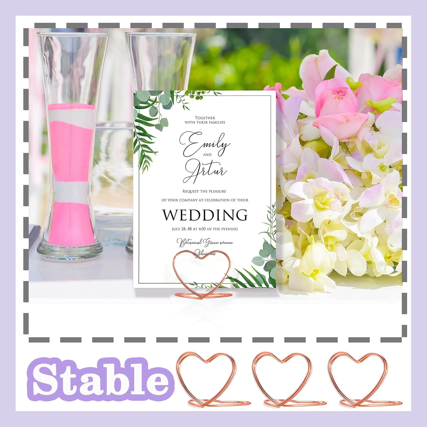 Cunglin Gold Heart Shape Place Card Holders 32 Pcs