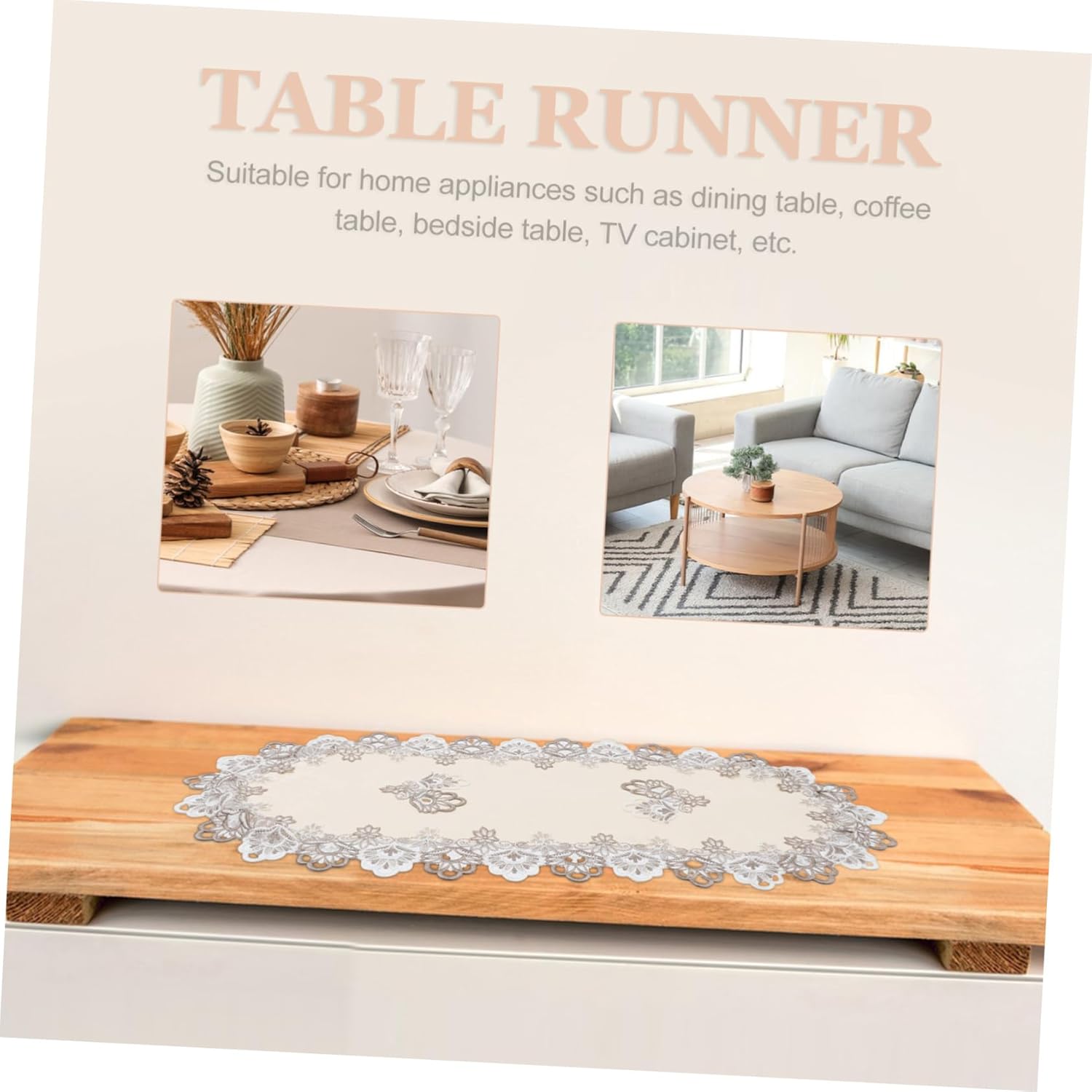 Lace Oval Table Runner for Home and Events