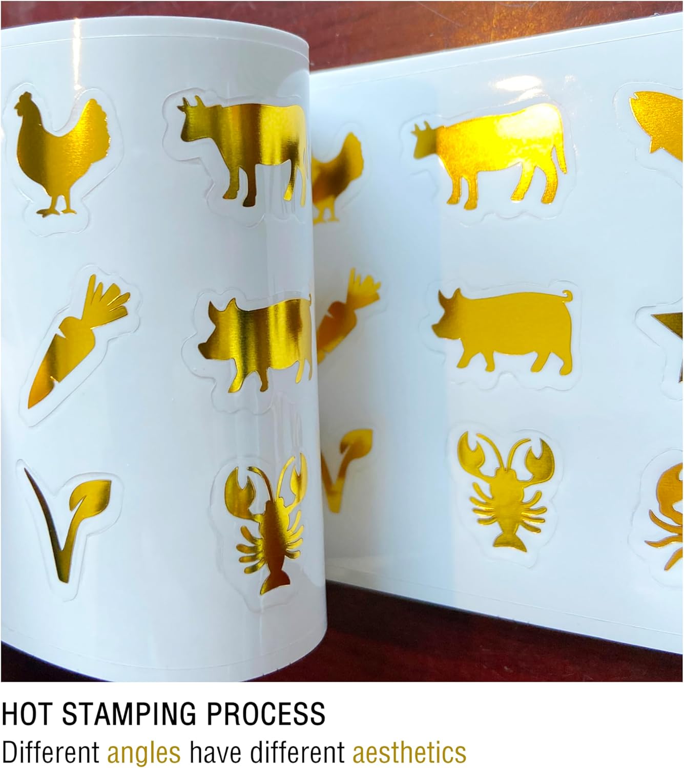 50 Sheets Meal Choice Stickers Gold for Wedding Place Cards