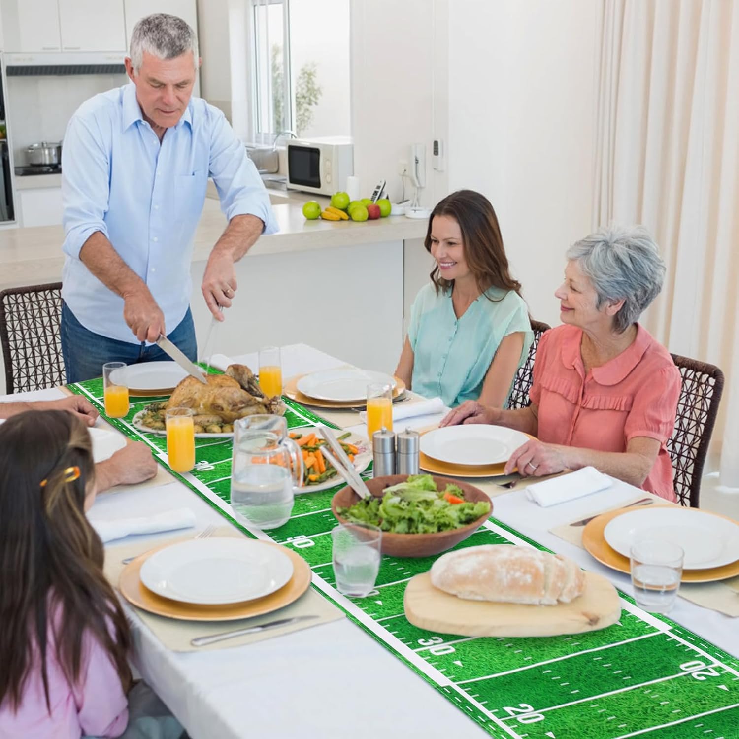 Football Themed Table Runner for Birthday Parties and Game Days