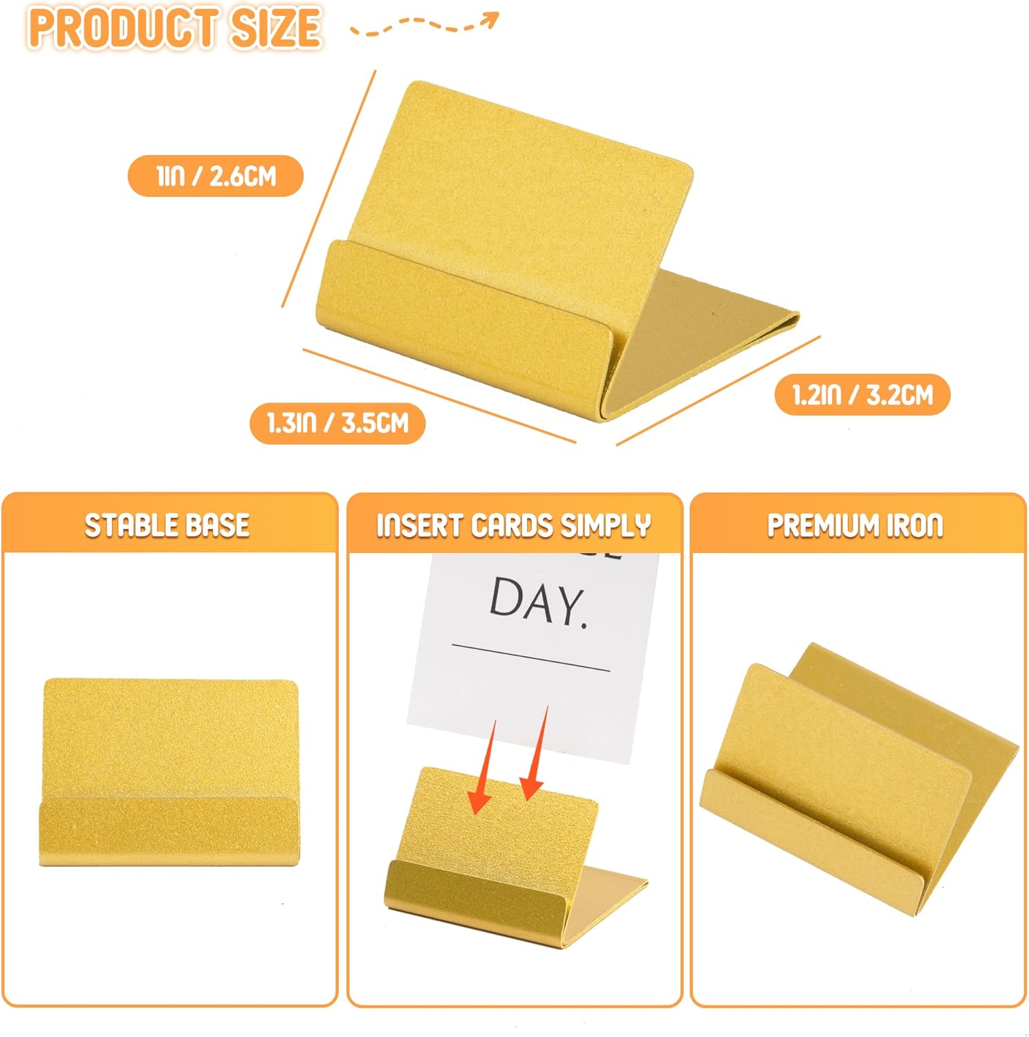 Urban Deco Gold 24PK Table Card Holder Set