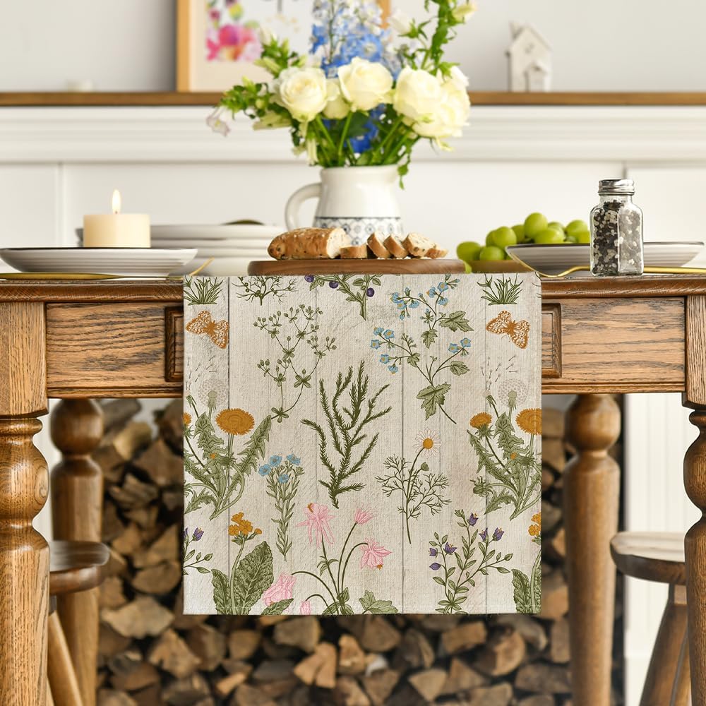 Artoid Mode Floral Table Runner 13x72 Inch
