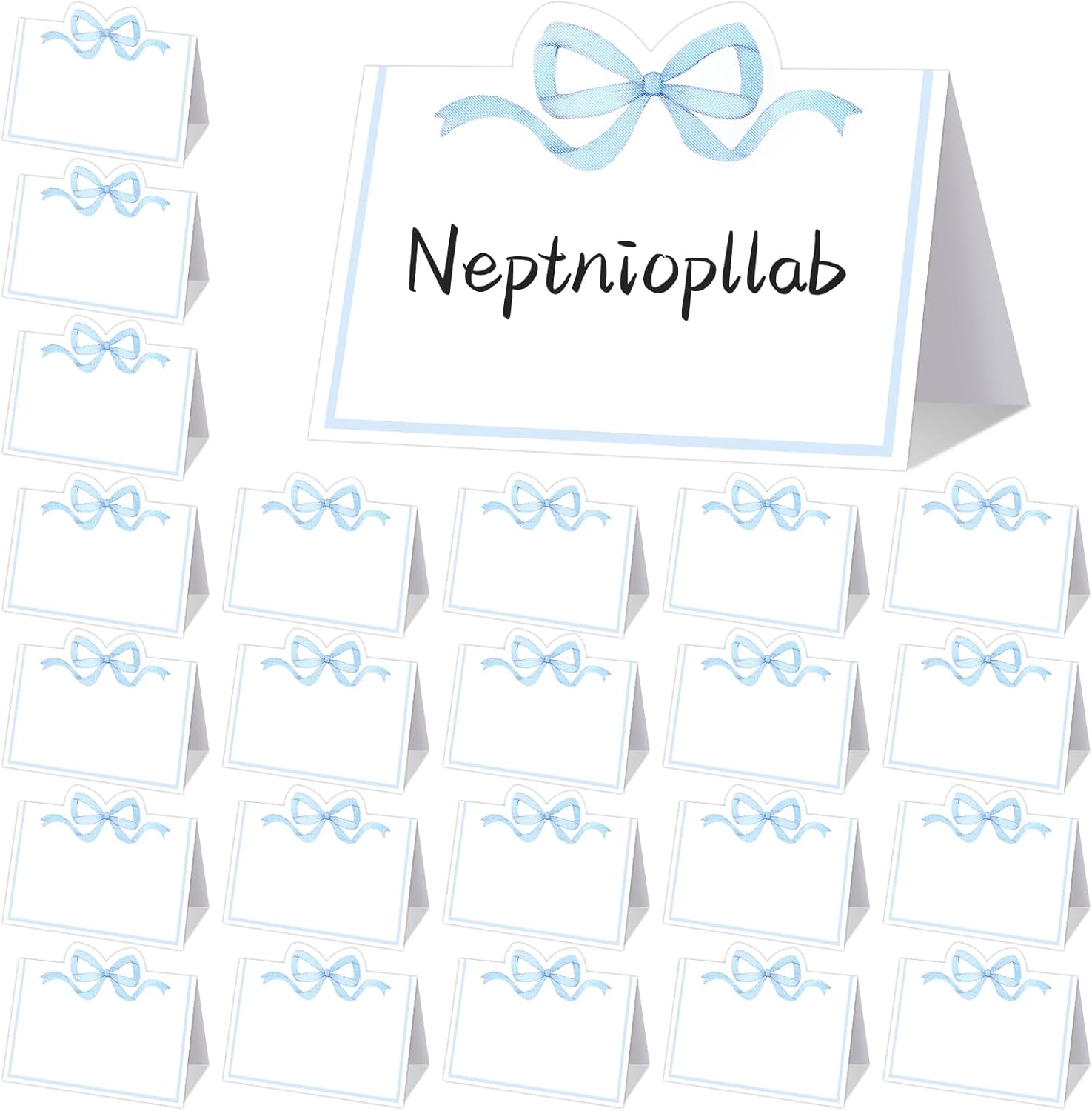 100pcs Blue Pink Bow Place Cards for Events