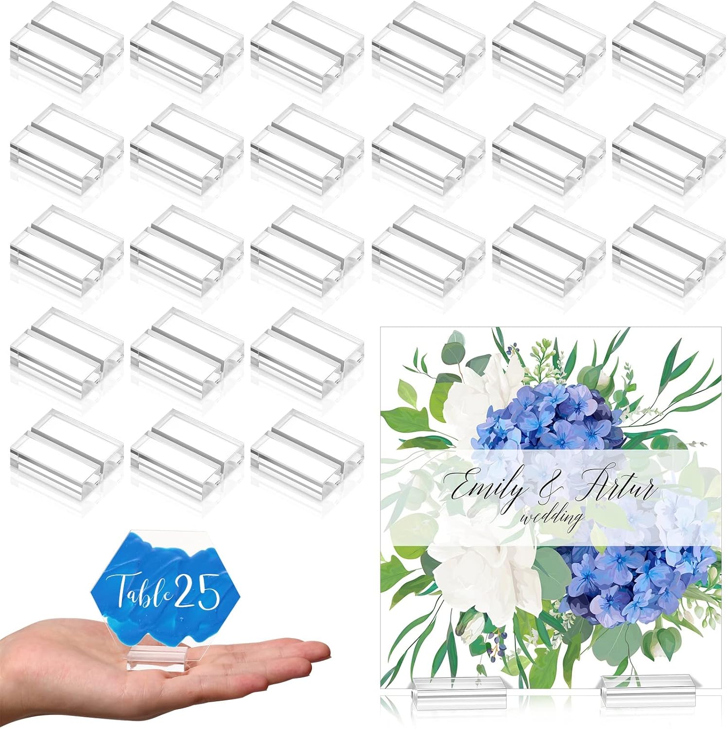 Yalikop Acrylic Place Card Holders 25 Piece Set