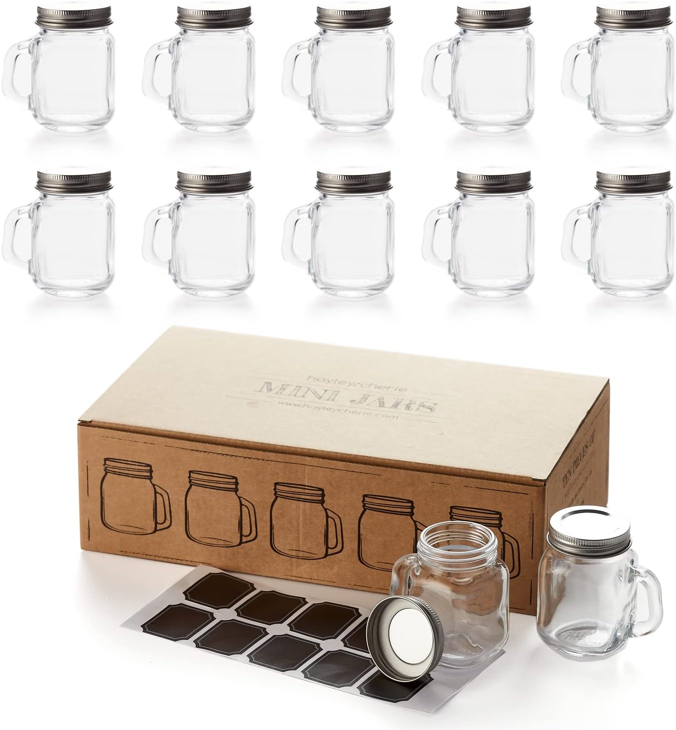 25 Oz Small Mason Jars with Lids 10 Pack