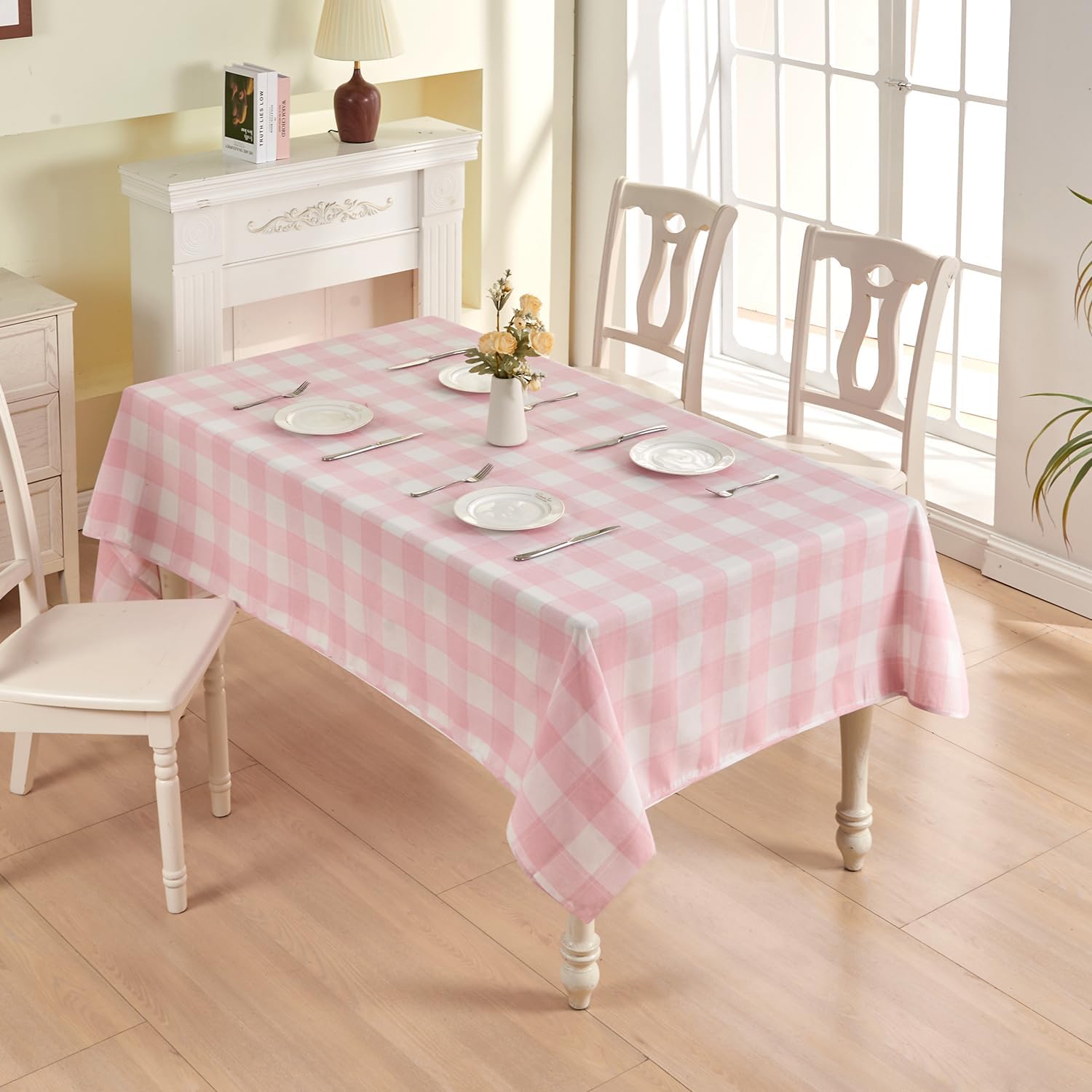 Luxedevin Gingham Tablecloth - Waterproof Washable Checkered Design