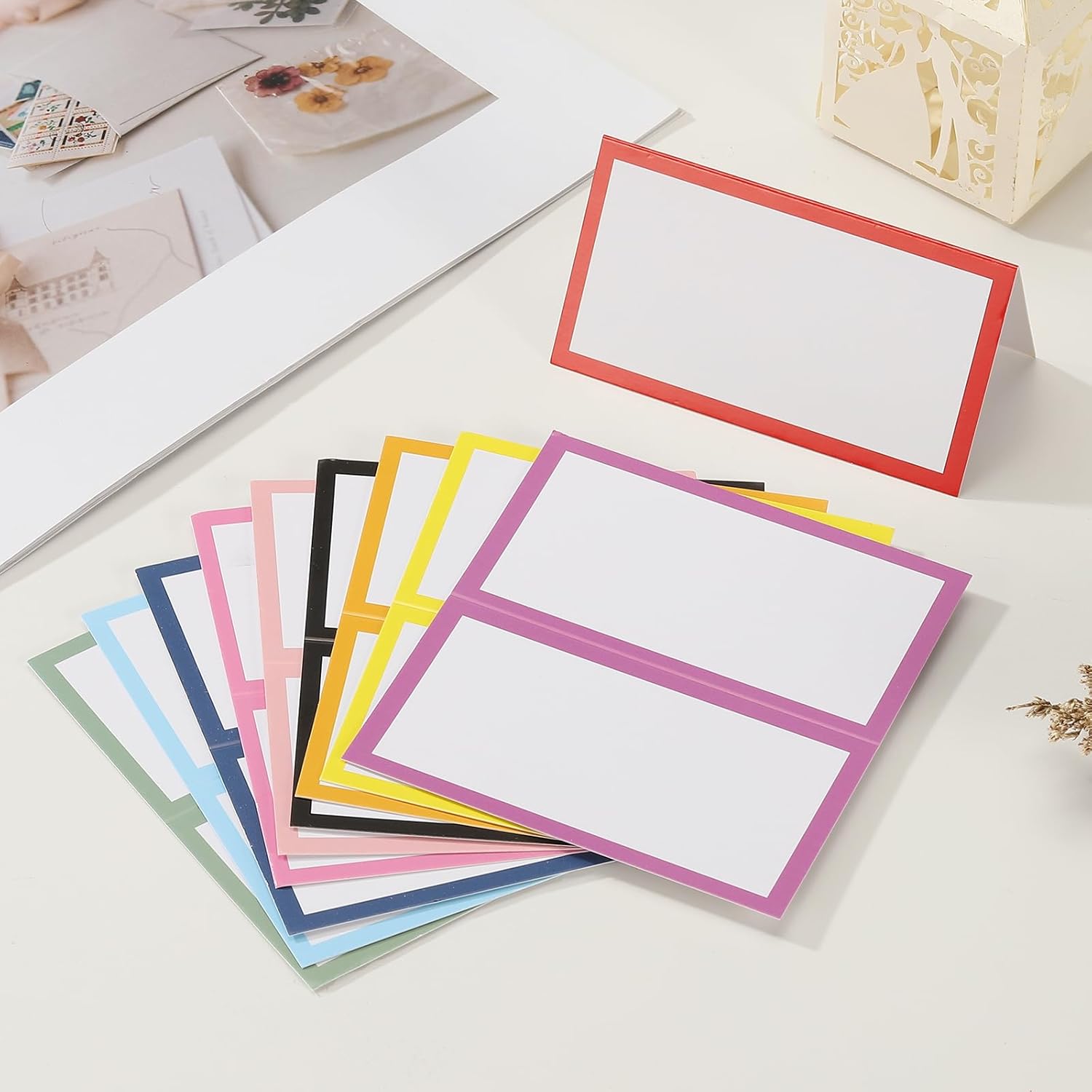 PATIKIL 50Pcs Light Pink Table Place Cards