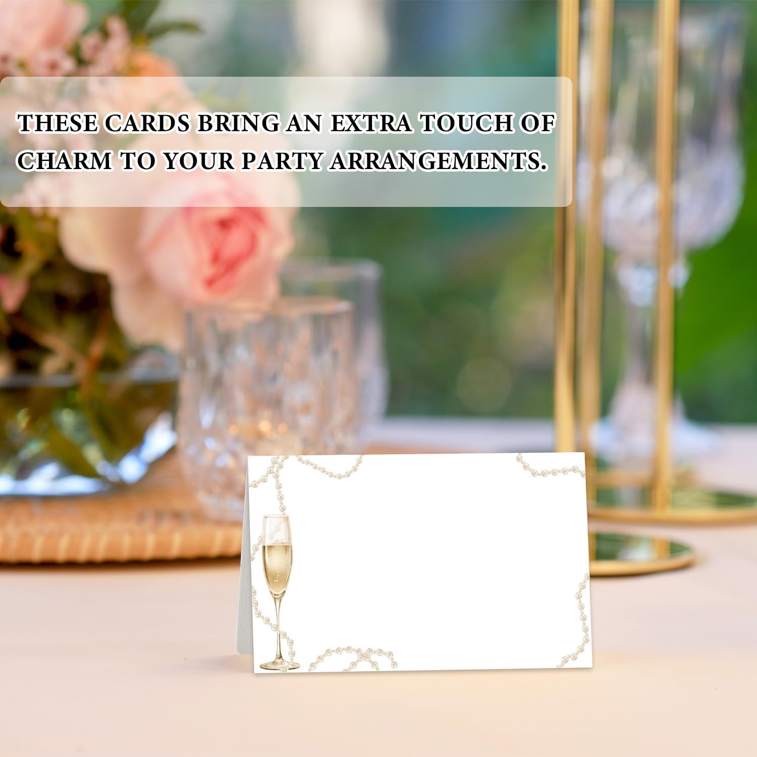 Champagne Wedding Place Cards for Table Setting 25pcs