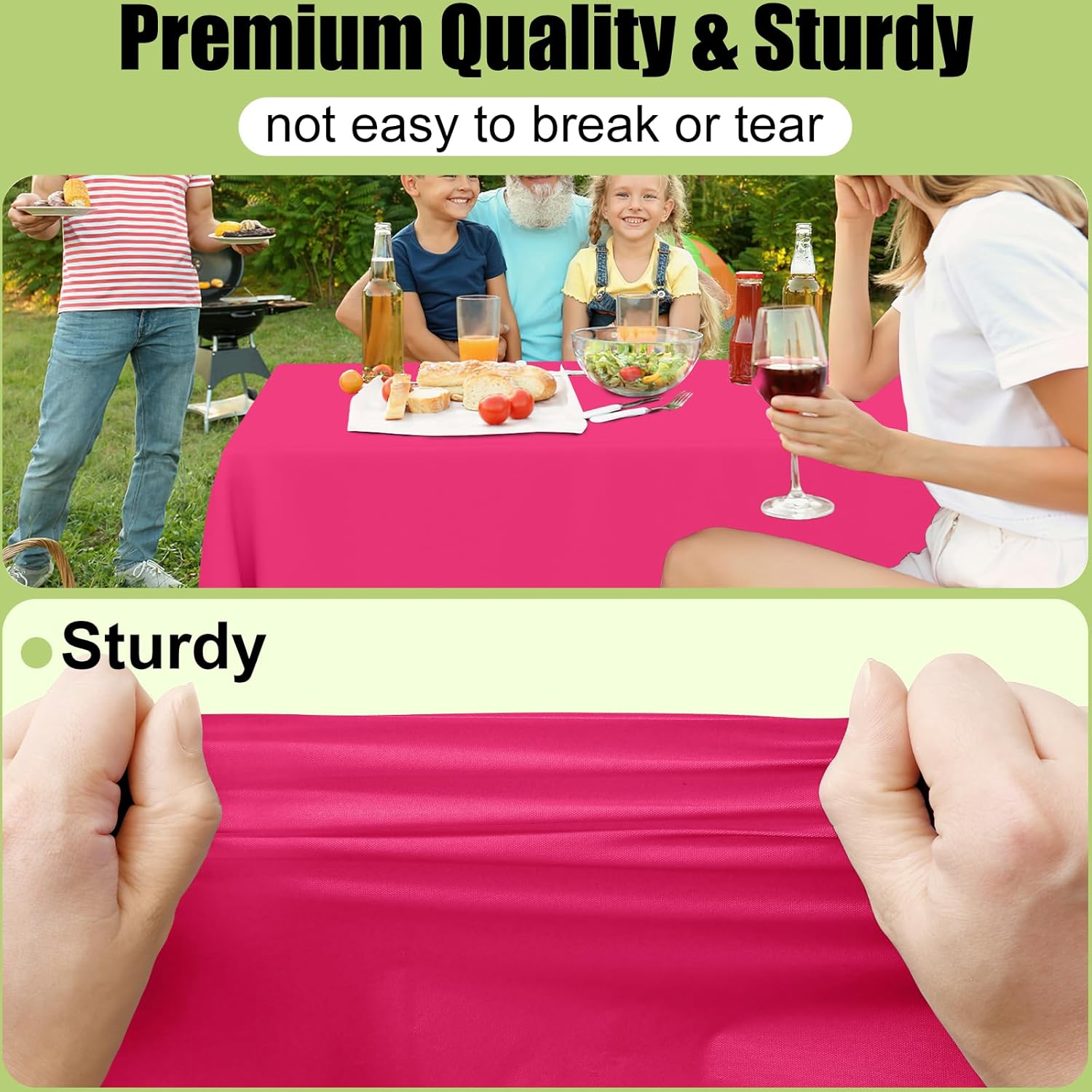 Smiry Disposable Table Cloth 10 Pack Hot Pink 54x108 Inch