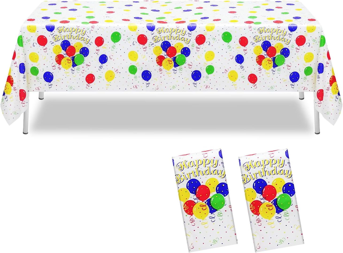 2 Pack Colorful Balloon Tablecloth for Parties