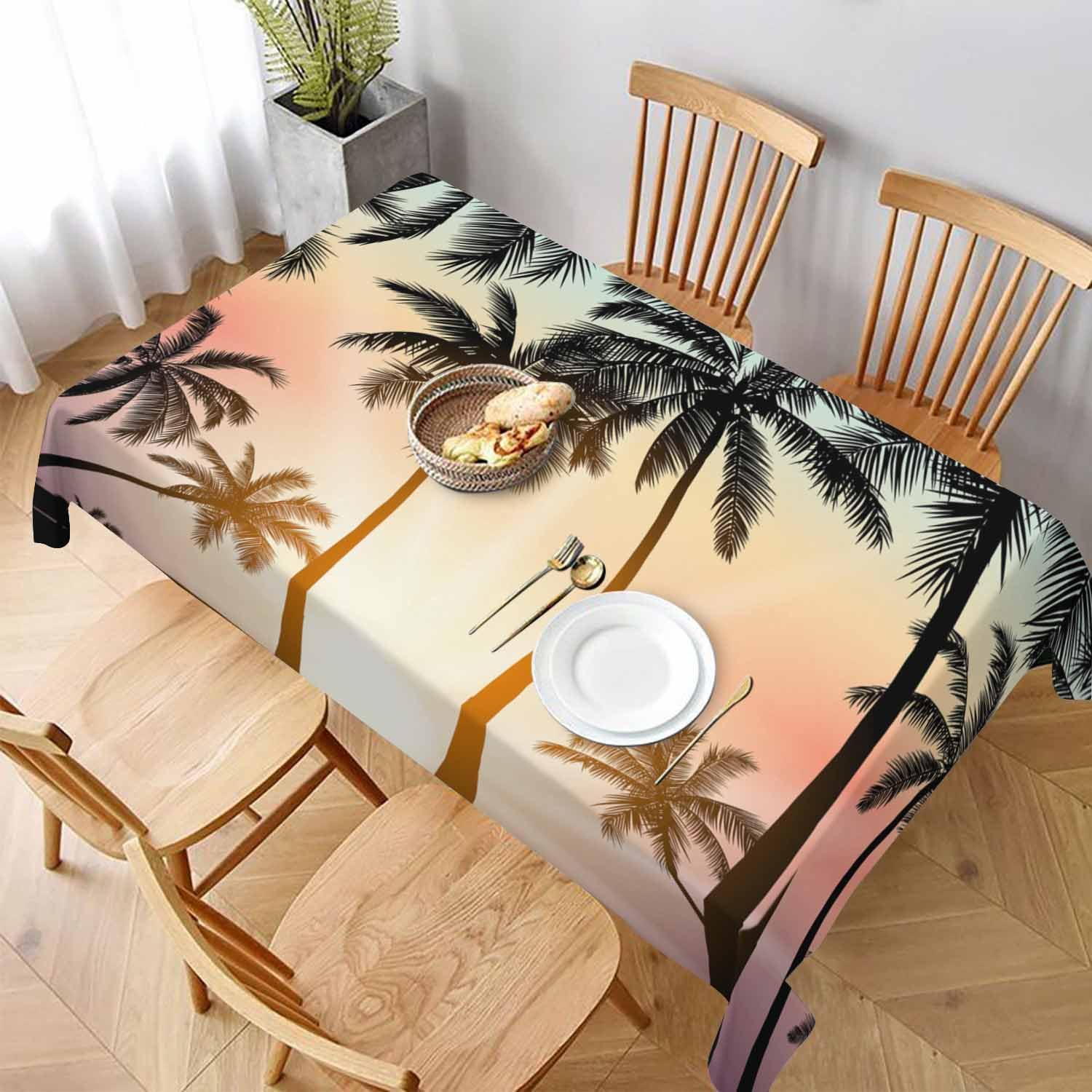 TKS MITLAN Tropical Tablecloth 60x84 Inch Rectangle Dinner Party Decor