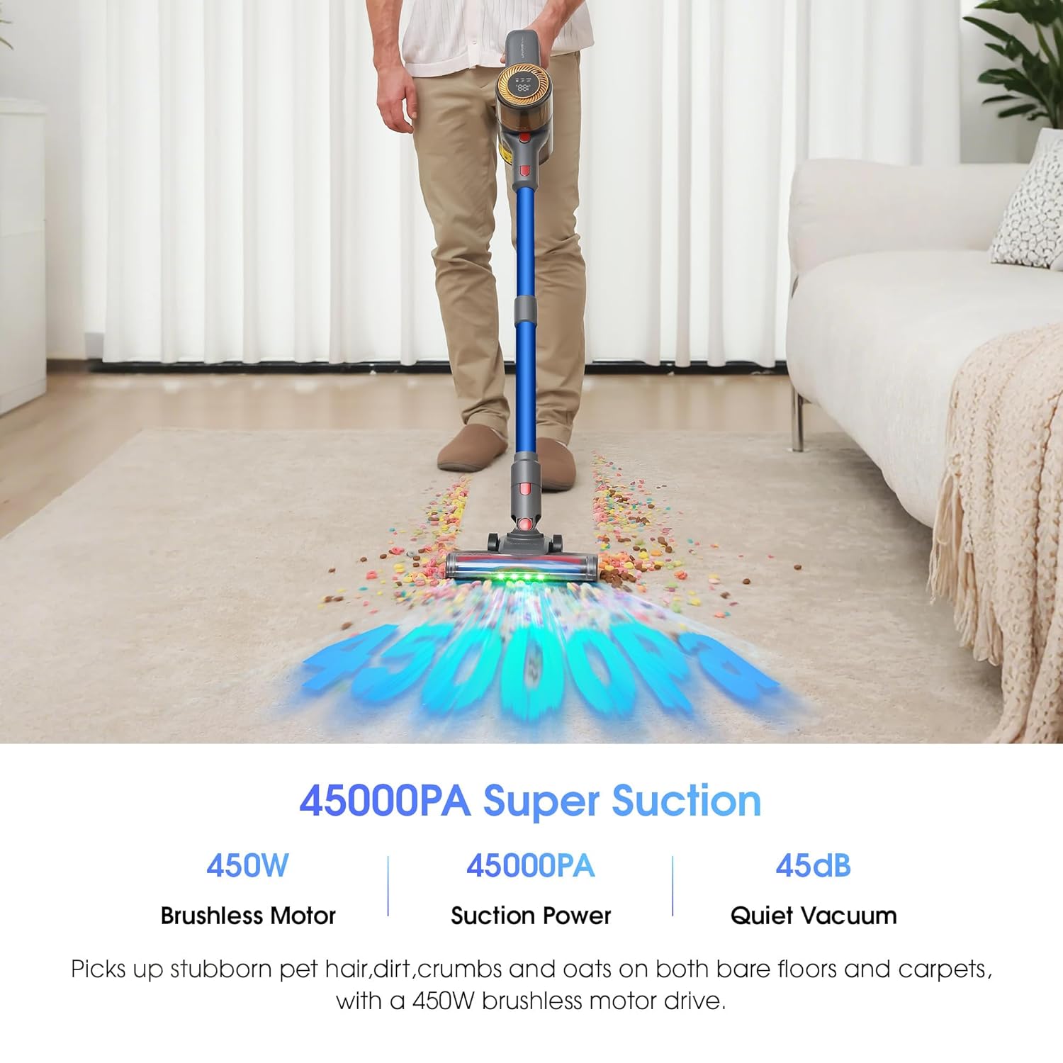 UNINELL HOME Cordless Vacuum Cleaner with 45000Pa Suction