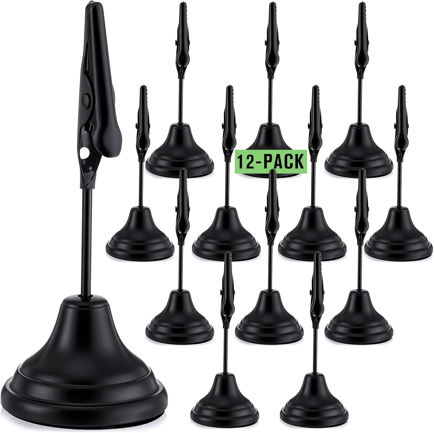12 Pcs Table Number Holders with Alligator Clip Black