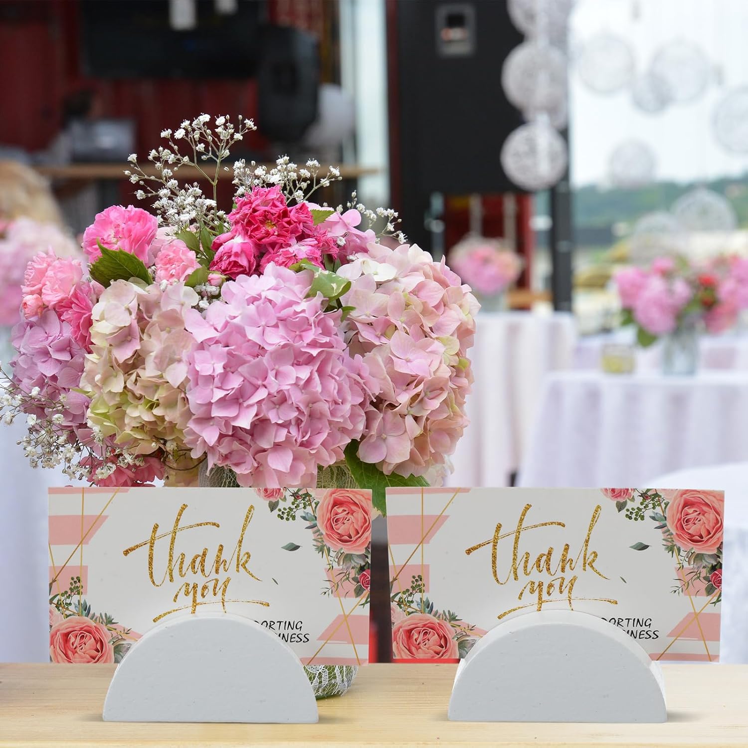 24 Pcs White Stable Wooden Table Number Holders