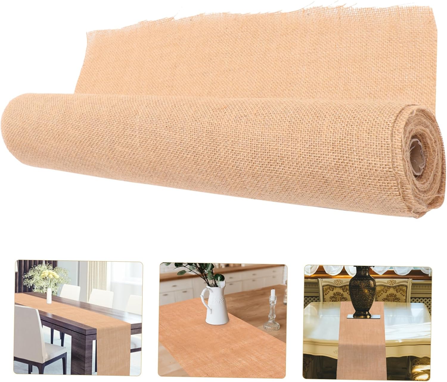 PRETYZOOM Natural Linen Table Runner for Home and Parties