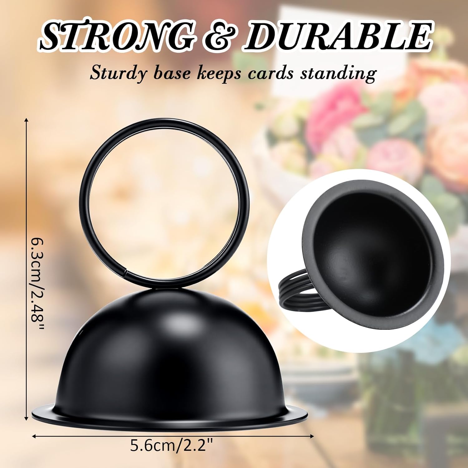 24 Pcs Black Metal Table Number Holders for Events and Restaurants