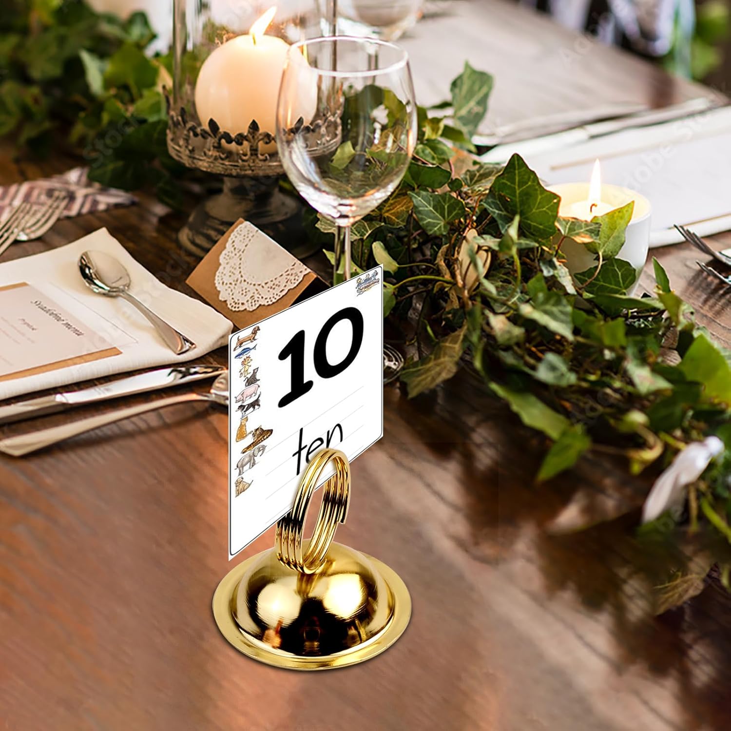 Gold Table Number Holders 14 Pack for Wedding Events