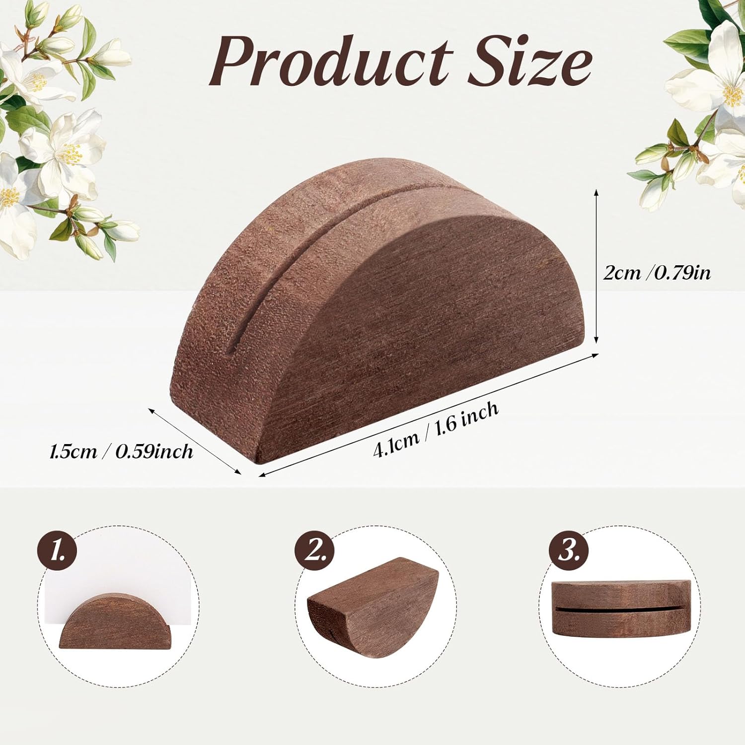 Alffun 50 Pcs Wooden Table Number Stands for Events