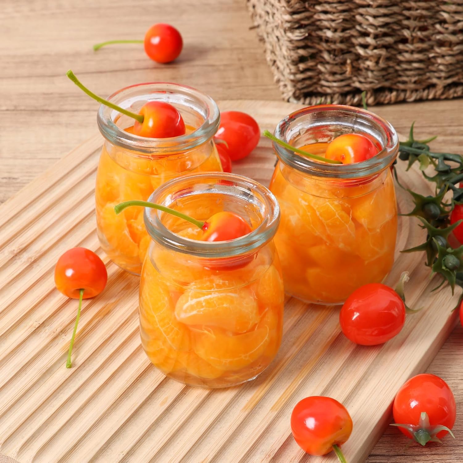 Small Glass Jars with Cork Lids 7 OZ 30 Pack