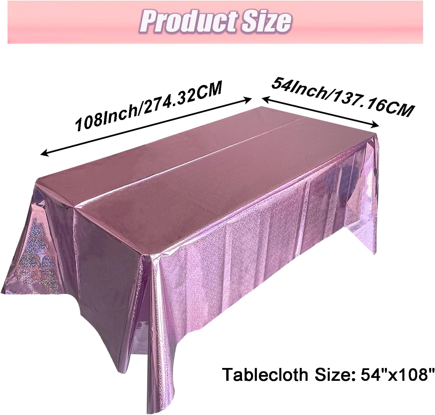 LabZhang 2 Pack Iridescent Pink Tablecloths