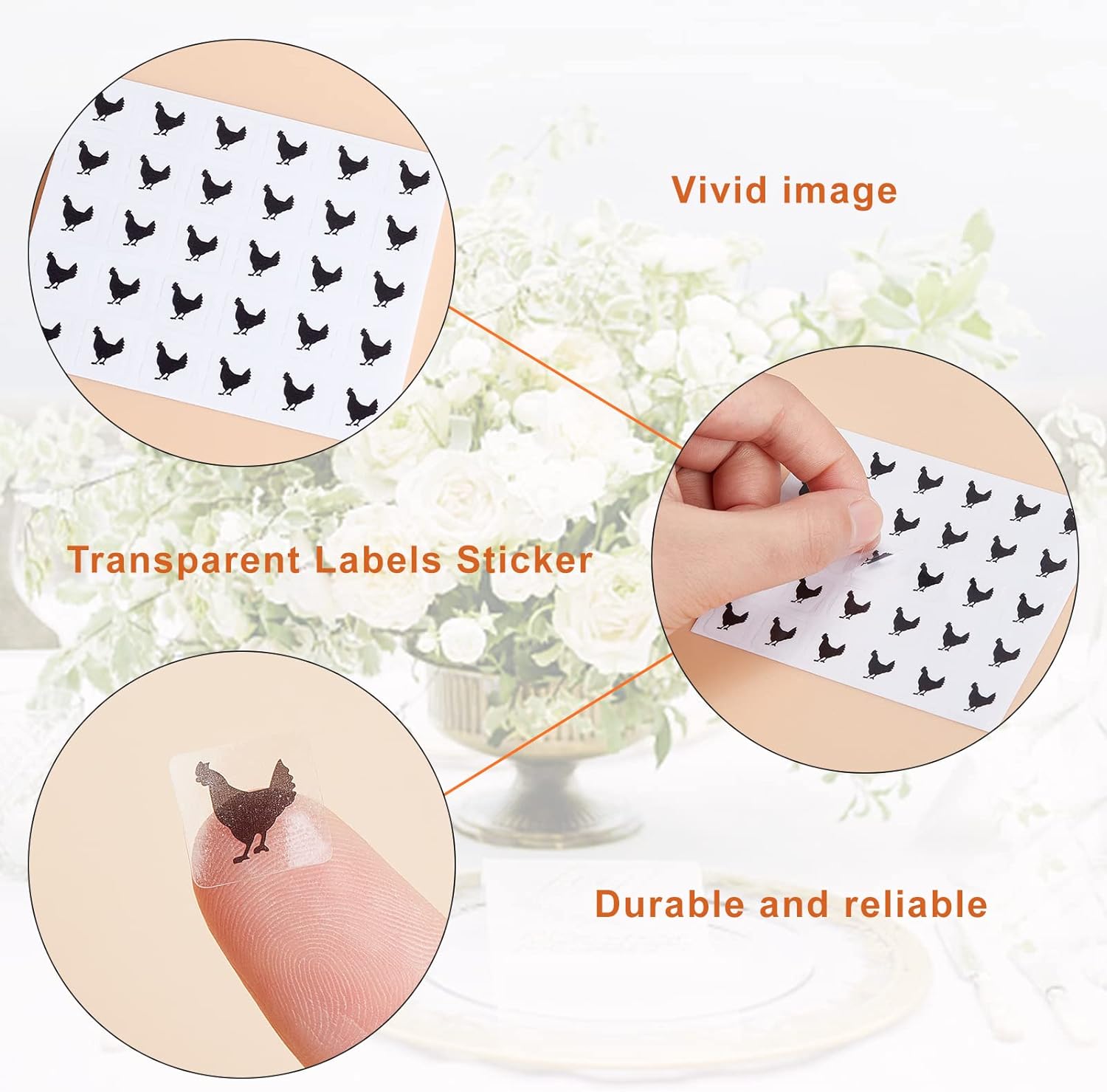 OLYCRAFT 2400pcs 4 Styles Black Meal Stickers for Place Cards