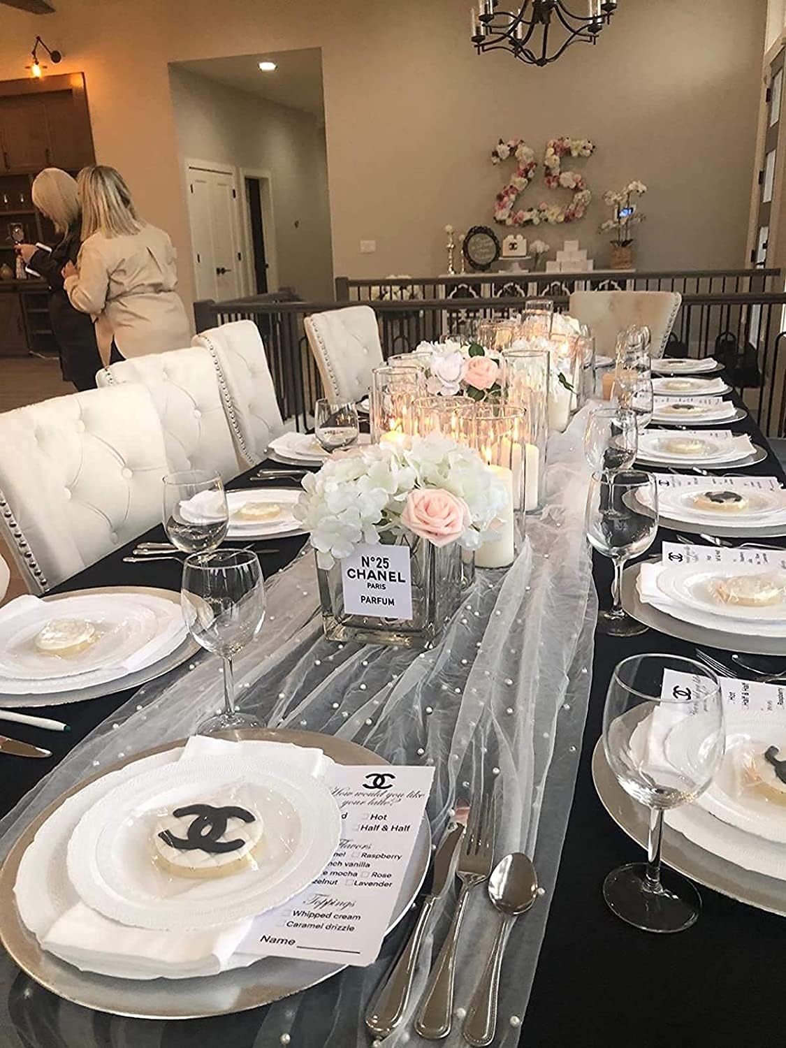 Pearl Tablecloths Wedding Table Runner Veil Decor