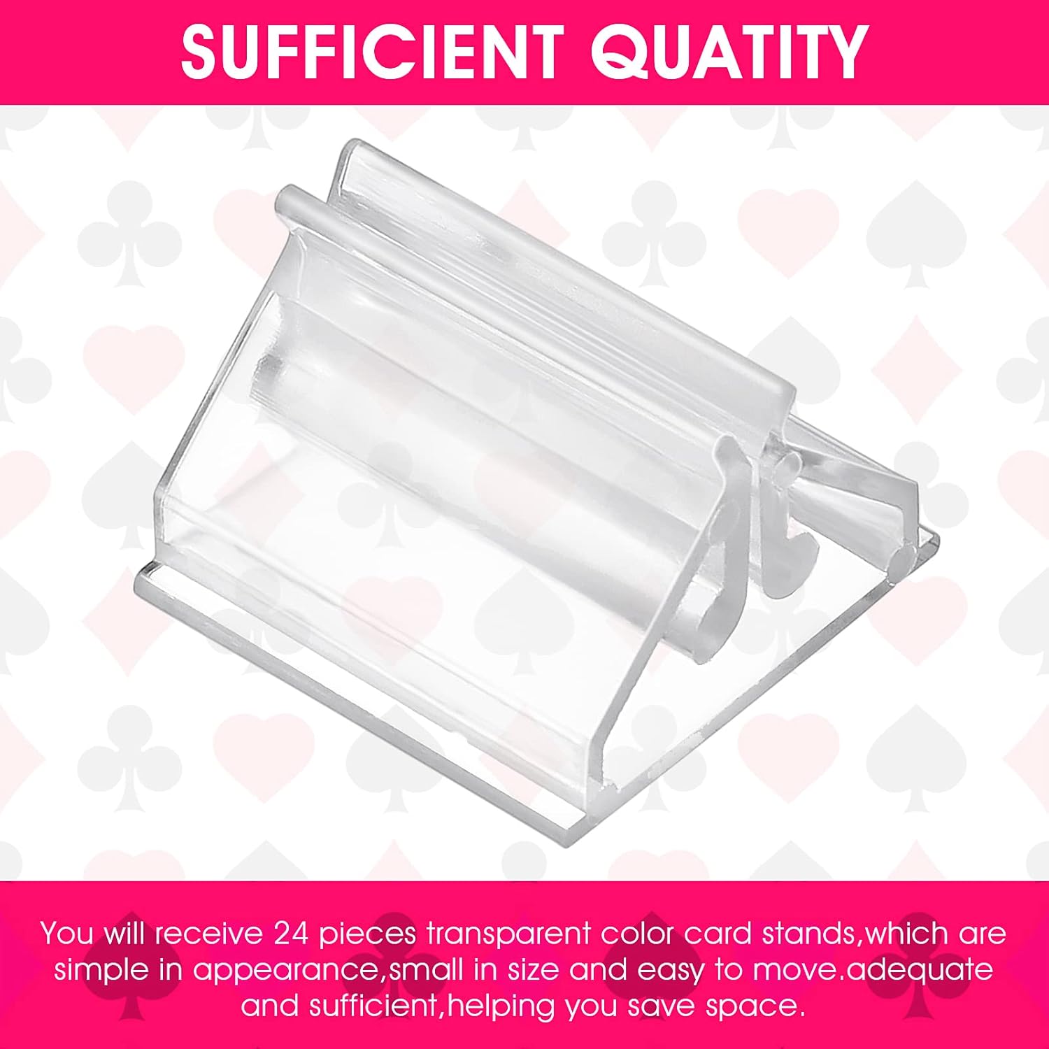 24PCS Clear Acrylic Place Card Holders for Wedding Photos and Memos