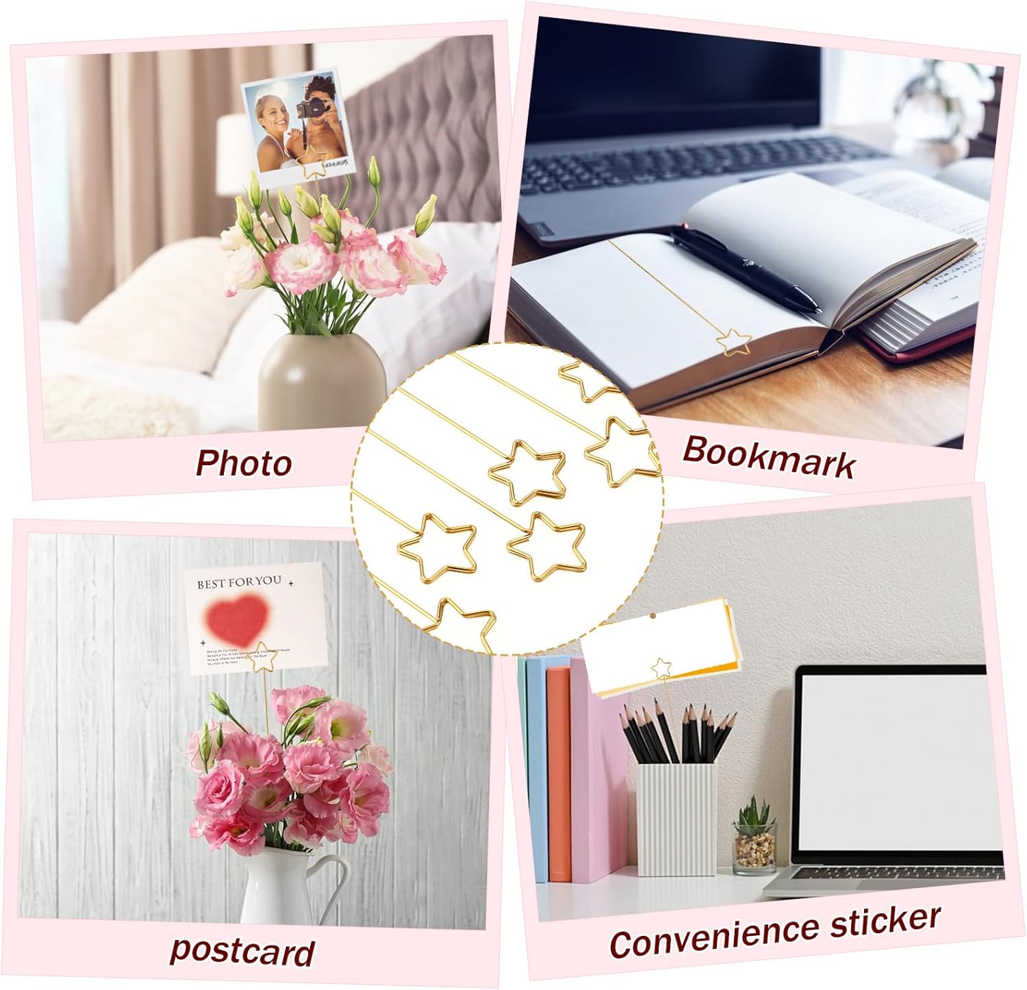 20 Pcs Star Shape Metal Place Card Holders