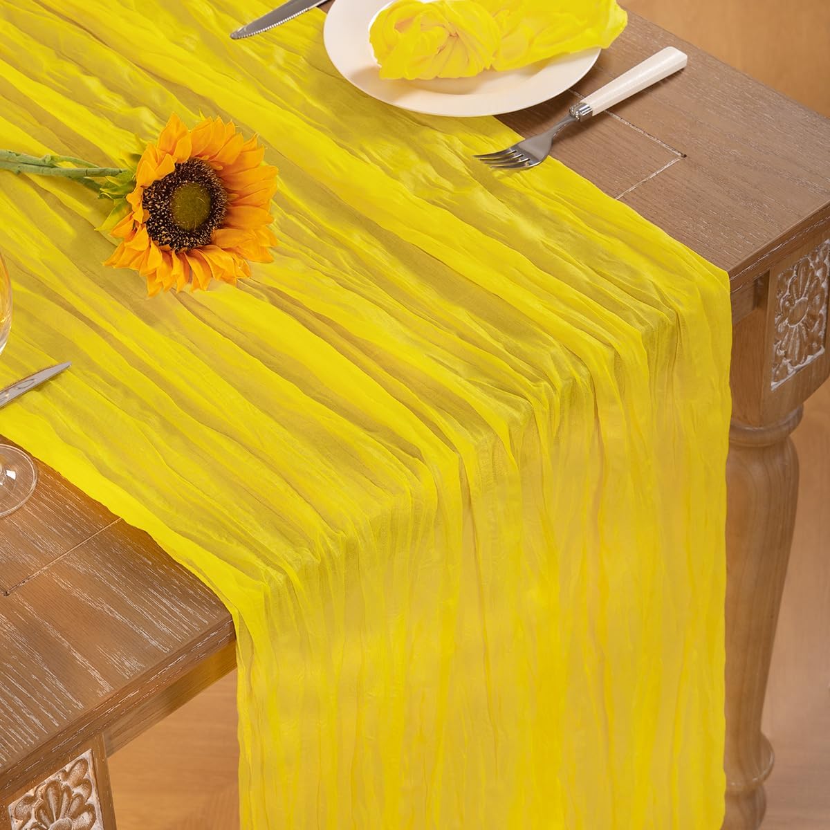 Yellow Cheesecloth Table Runner 6 Pack for Wedding and Baby Shower