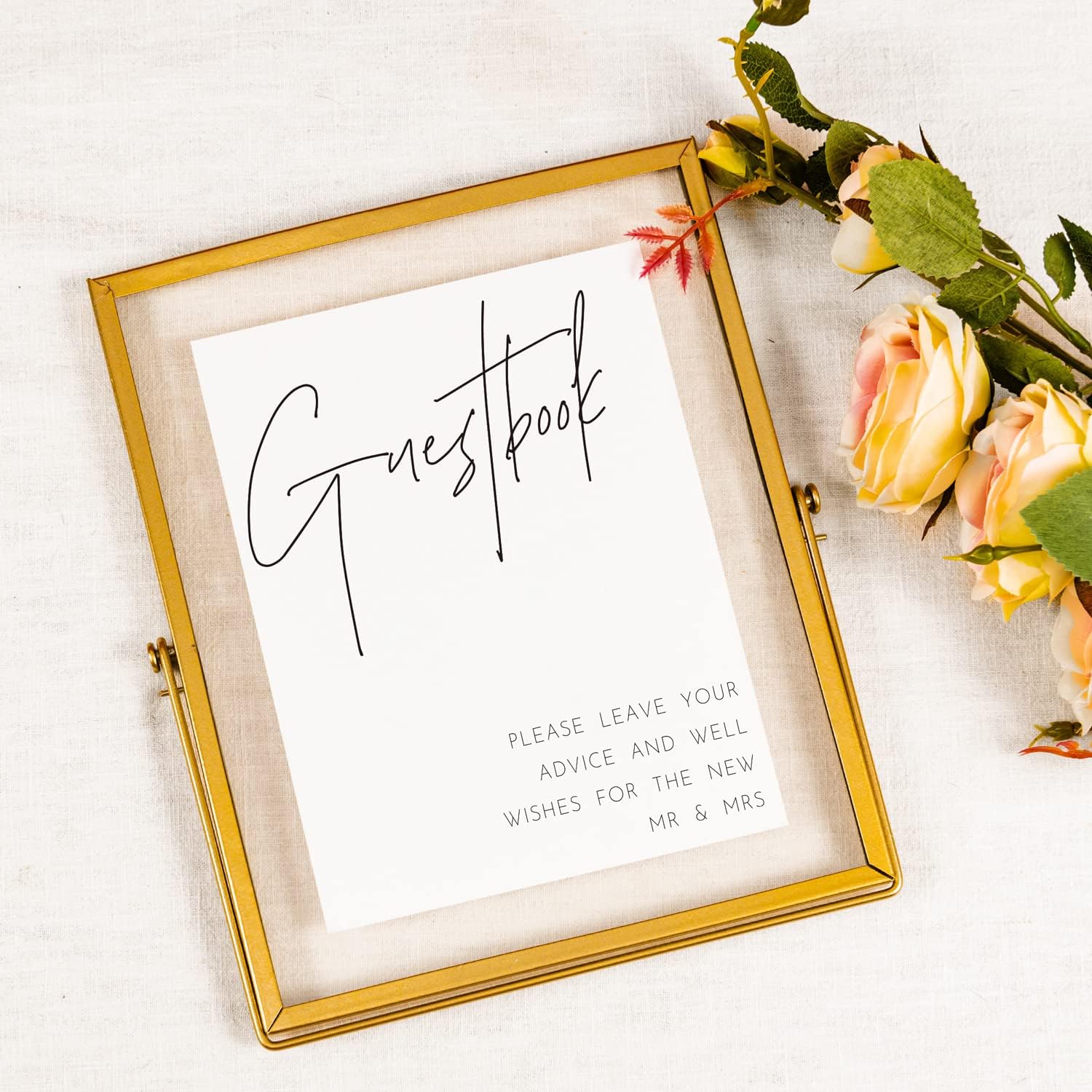 Calculs Gold Floating Picture Frame for Wedding Table Sign