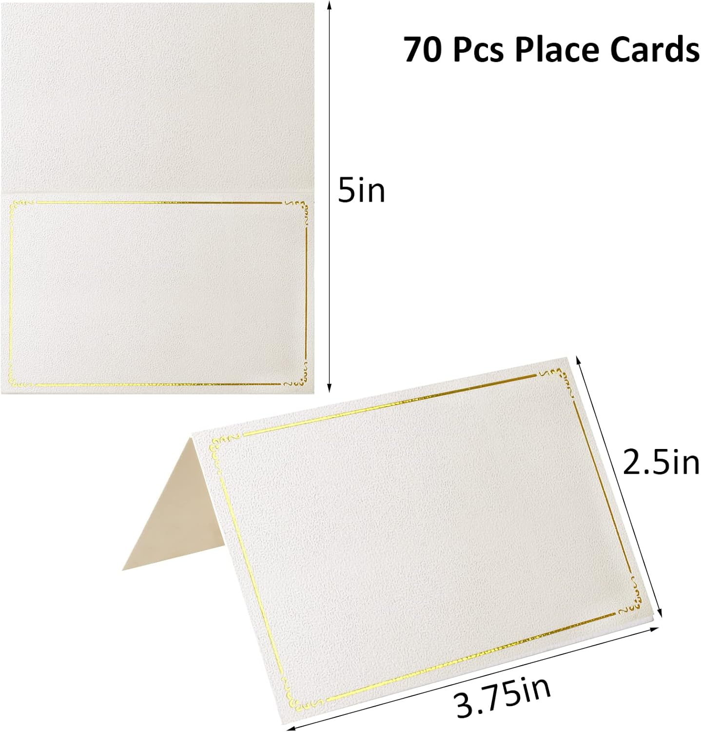 PECULA 70 Pcs Gold Foil Place Cards for Wedding and Events