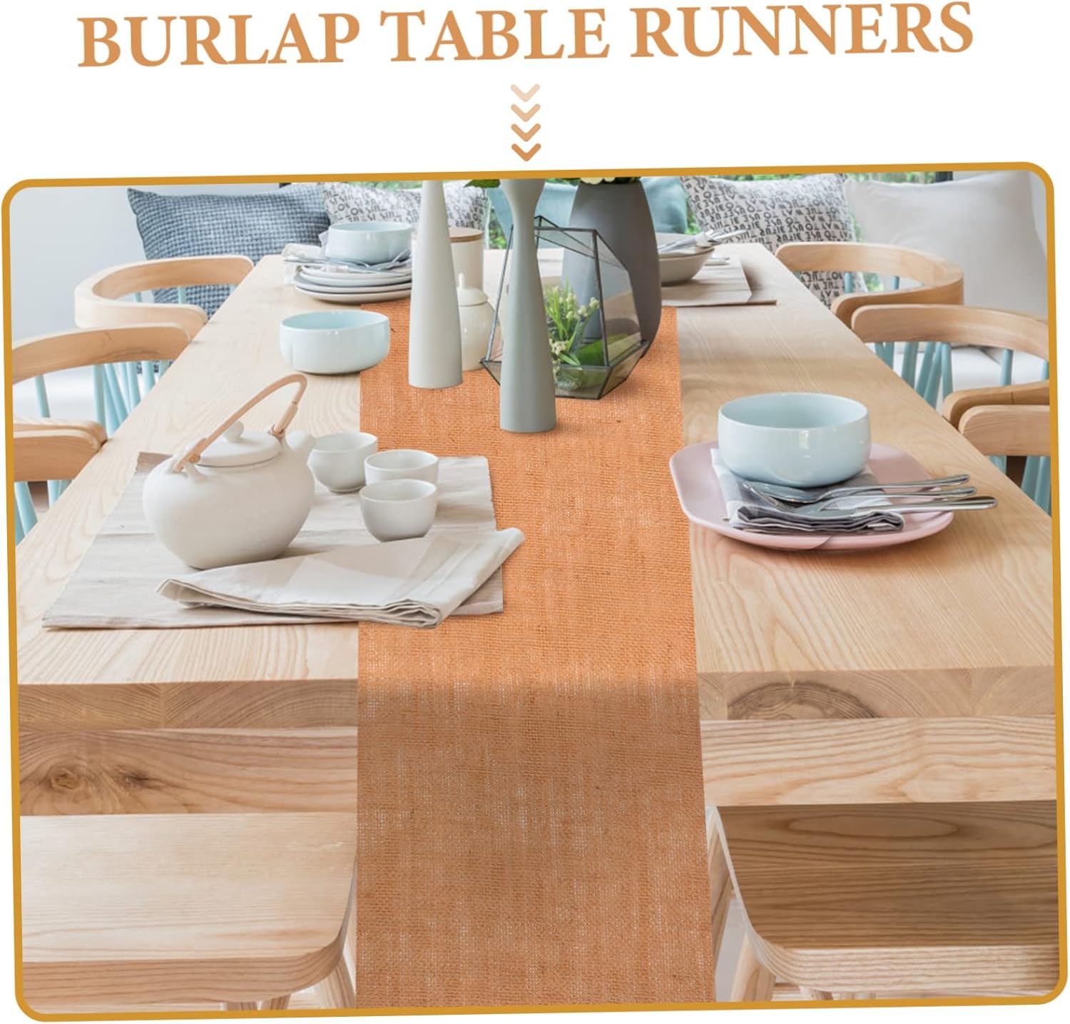 PRETYZOOM Natural Linen Table Runner for Home and Parties