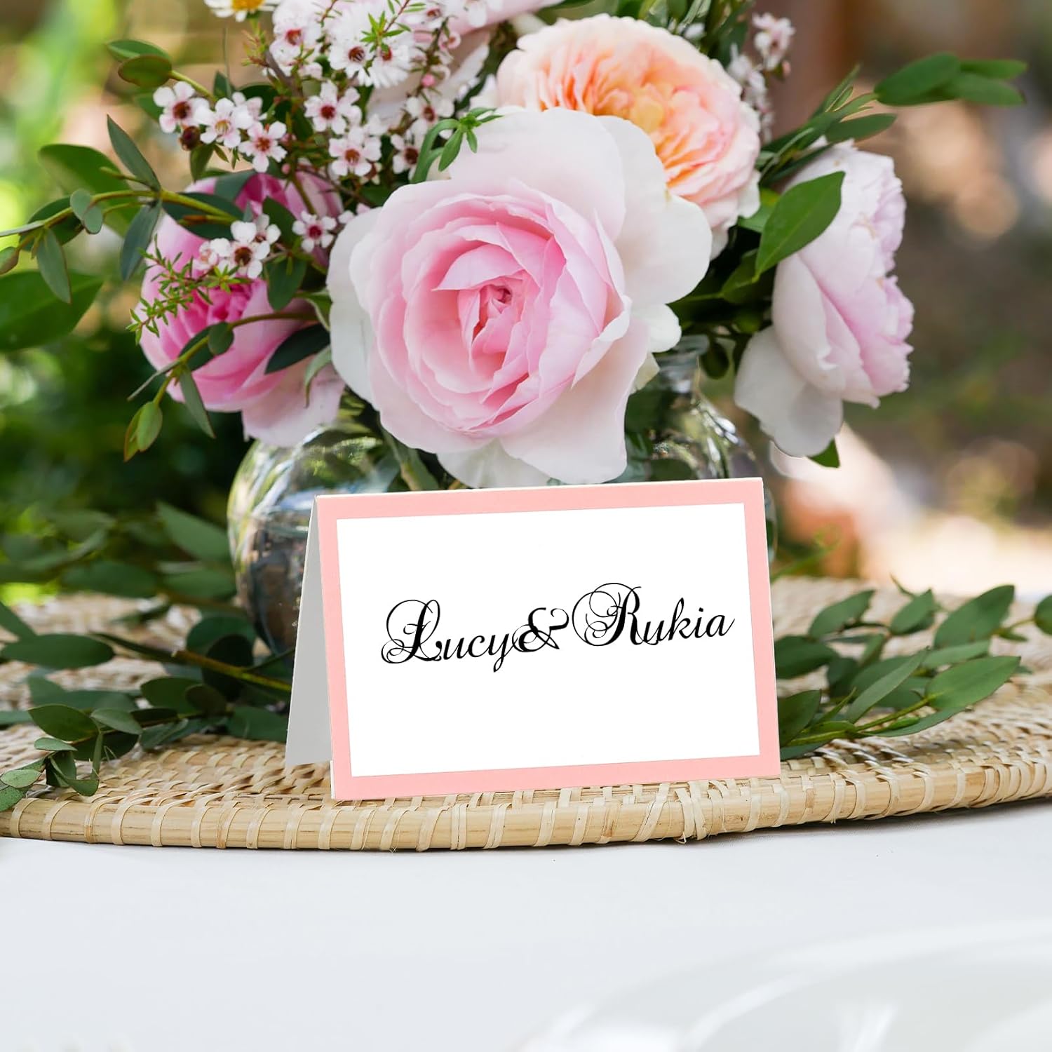 PATIKIL 50Pcs Light Pink Table Place Cards