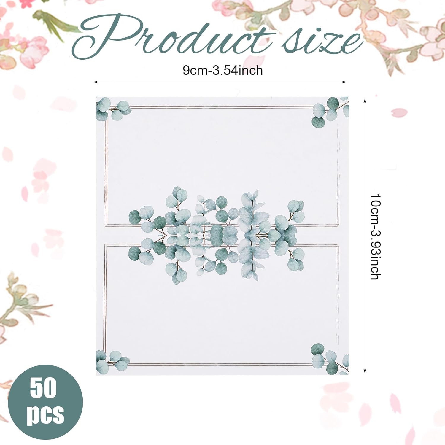 Zyghjort 50 Pcs Folding Place Cards for Weddings and Parties