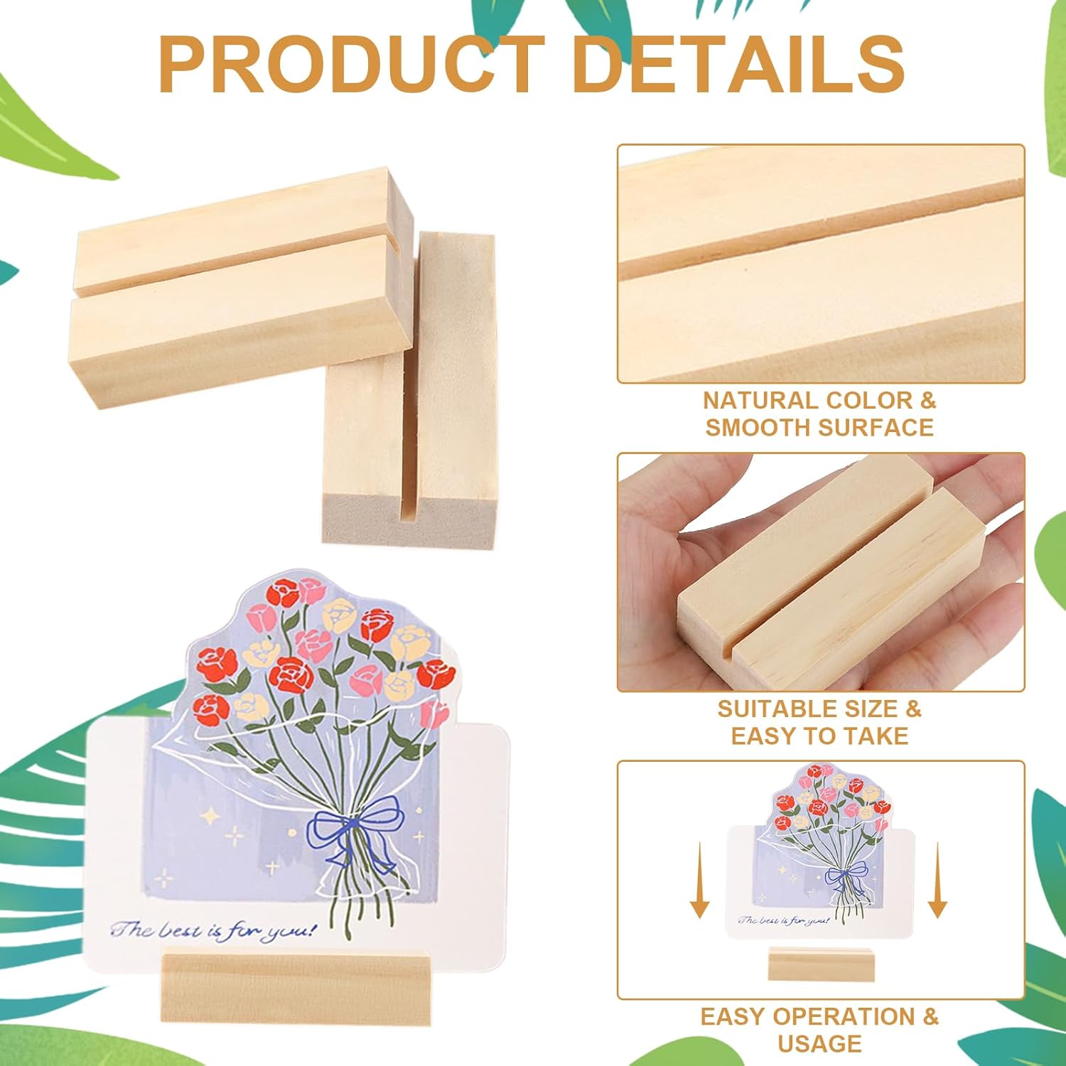 15PCS Wooden Place Card Holder for Tables and Events