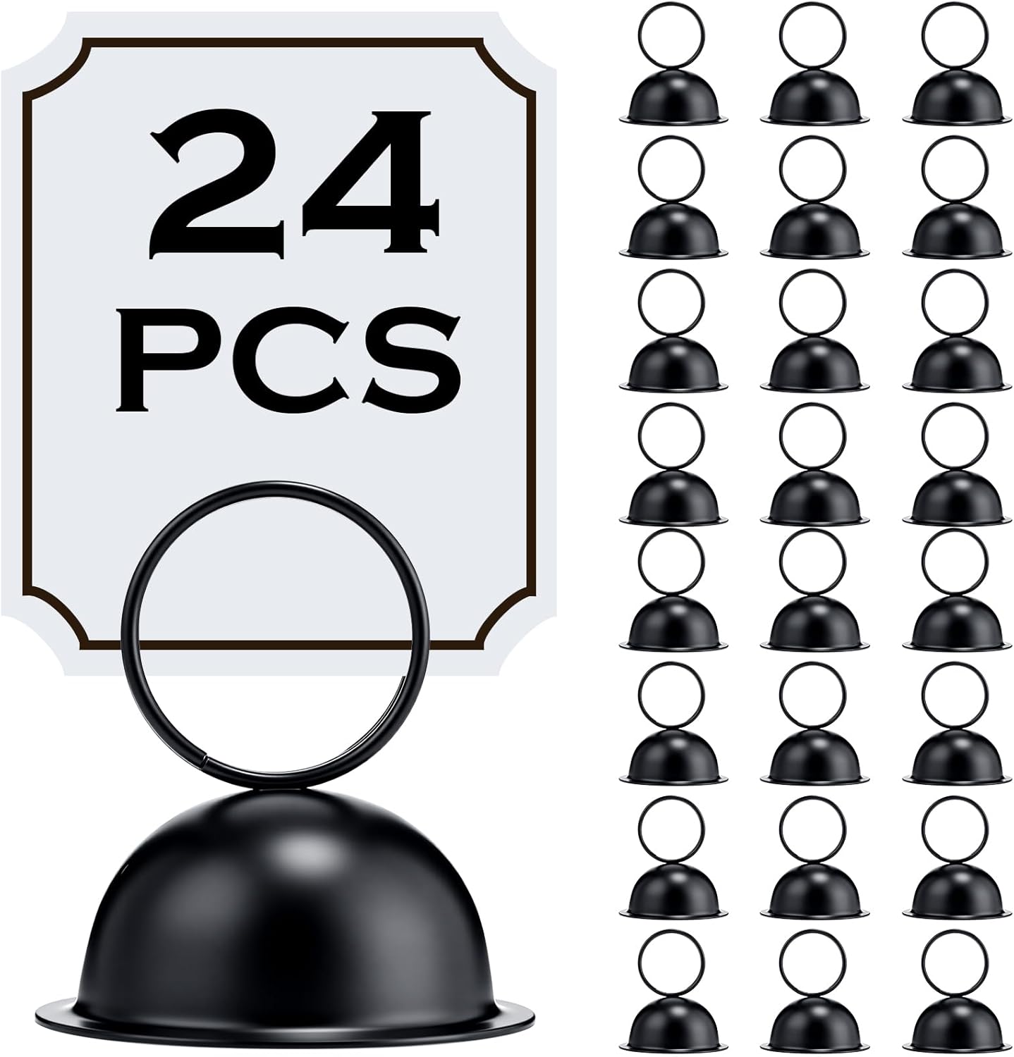 24 Pcs Black Metal Table Number Holders for Events and Restaurants