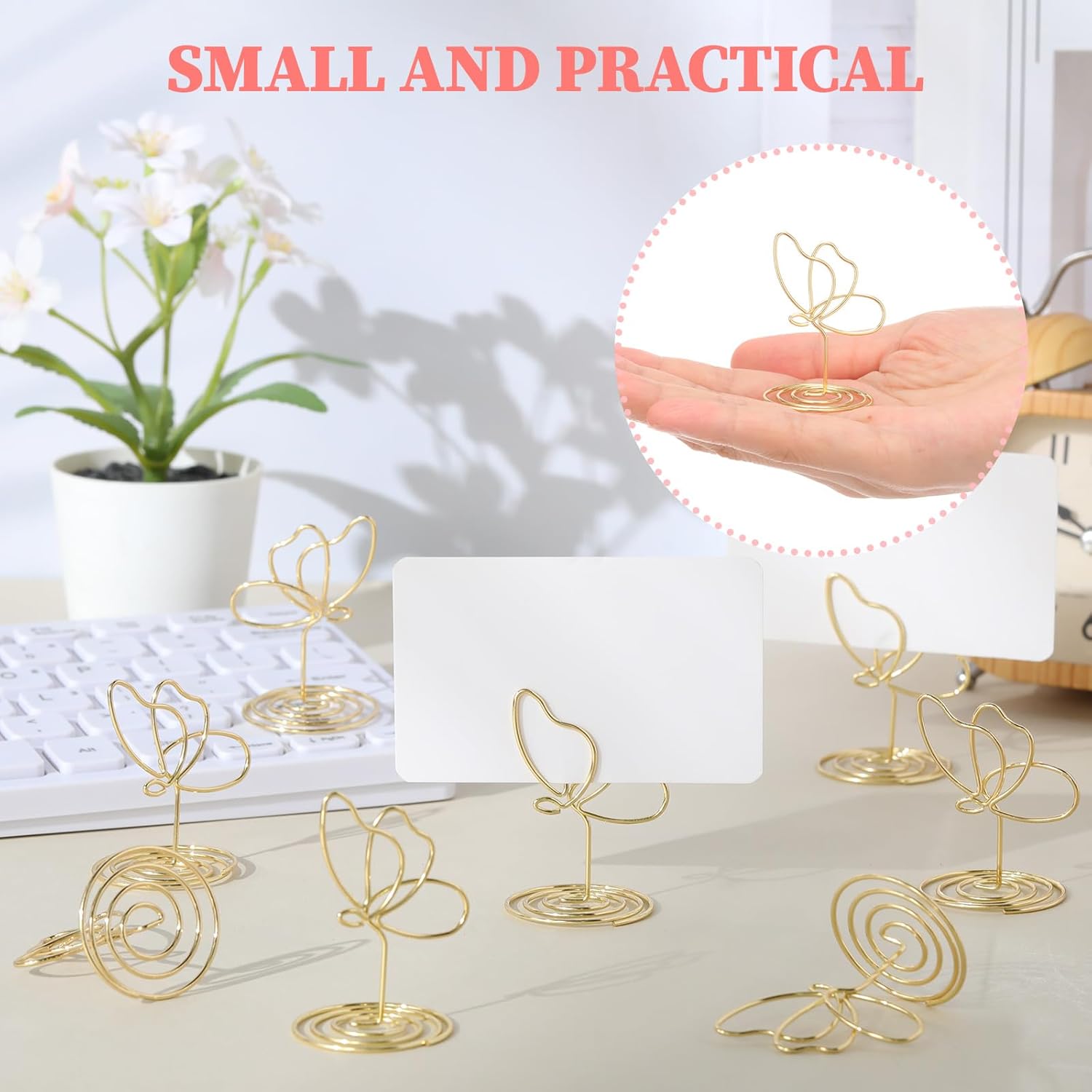 24 Pcs Gold Butterfly Place Card Holders for Events
