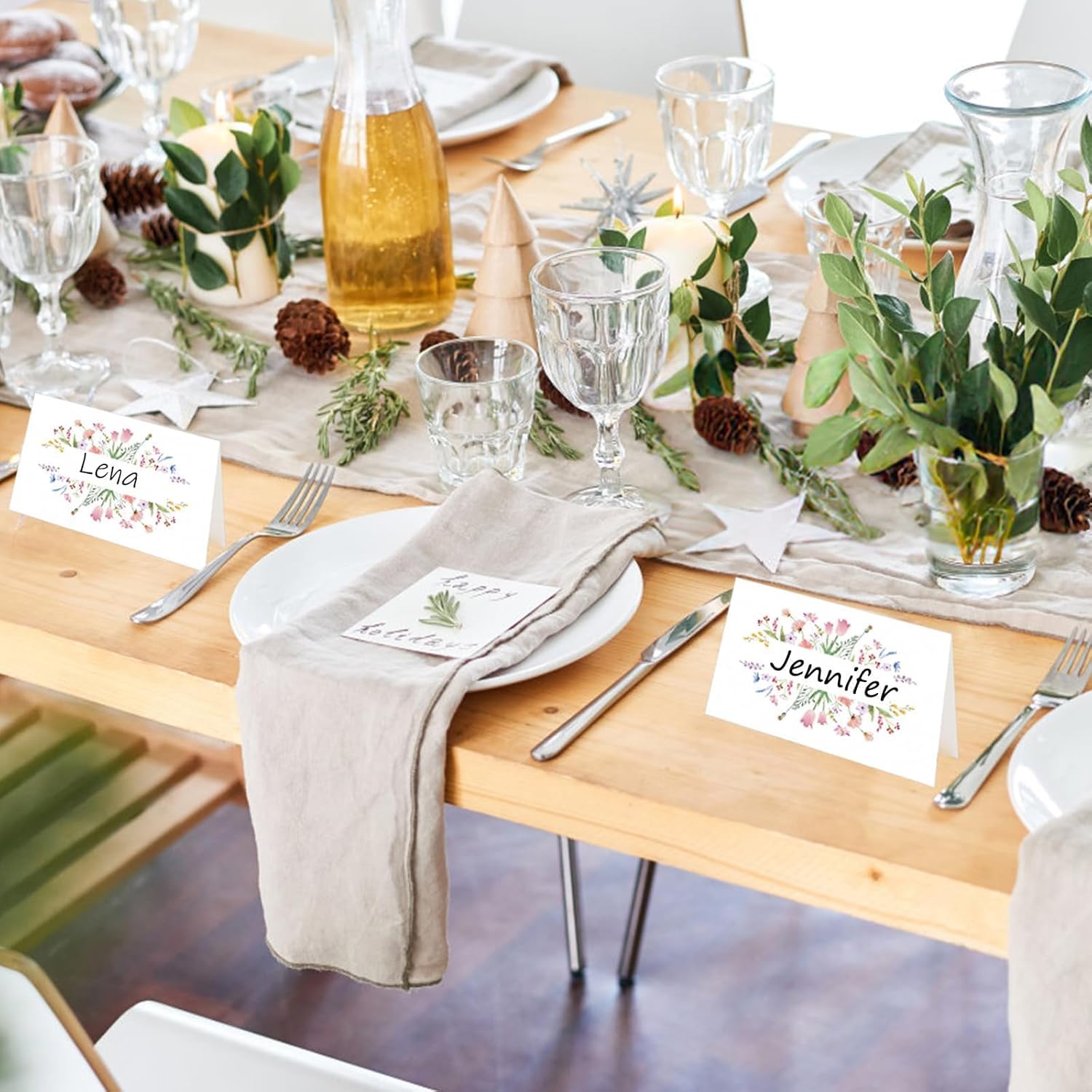 50 Pcs Floral Place Cards for Wedding and Party