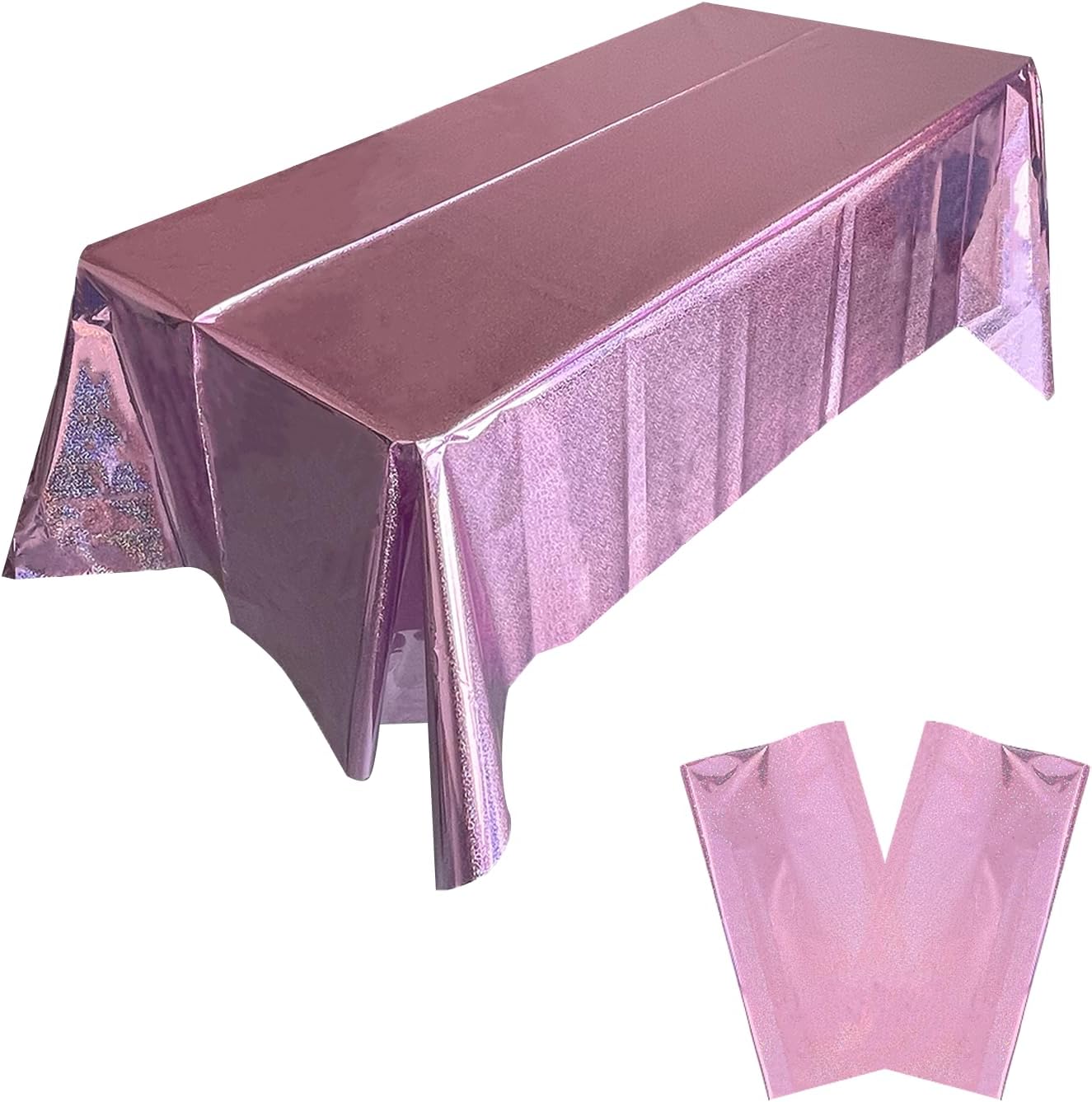 LabZhang 2 Pack Iridescent Pink Tablecloths