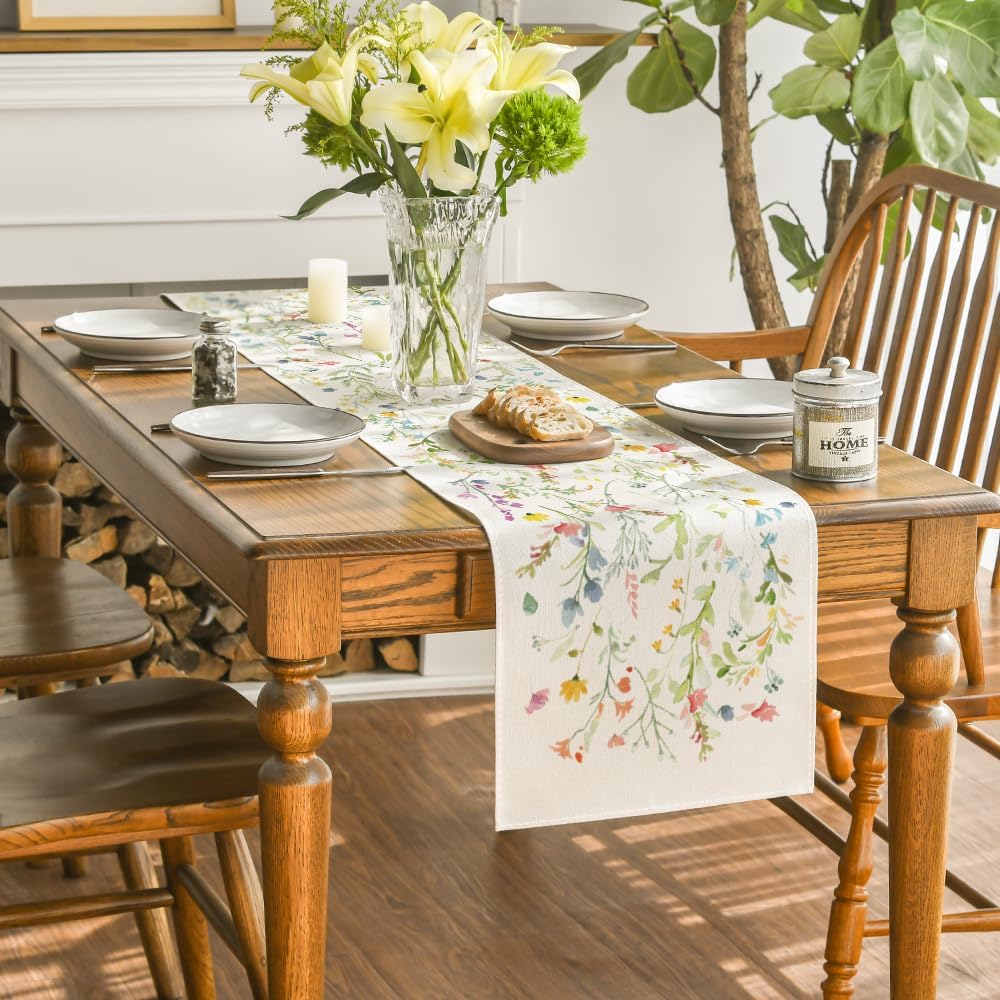 Artoid Mode Wildflowers Bloom Table Runner 13x60 Inch
