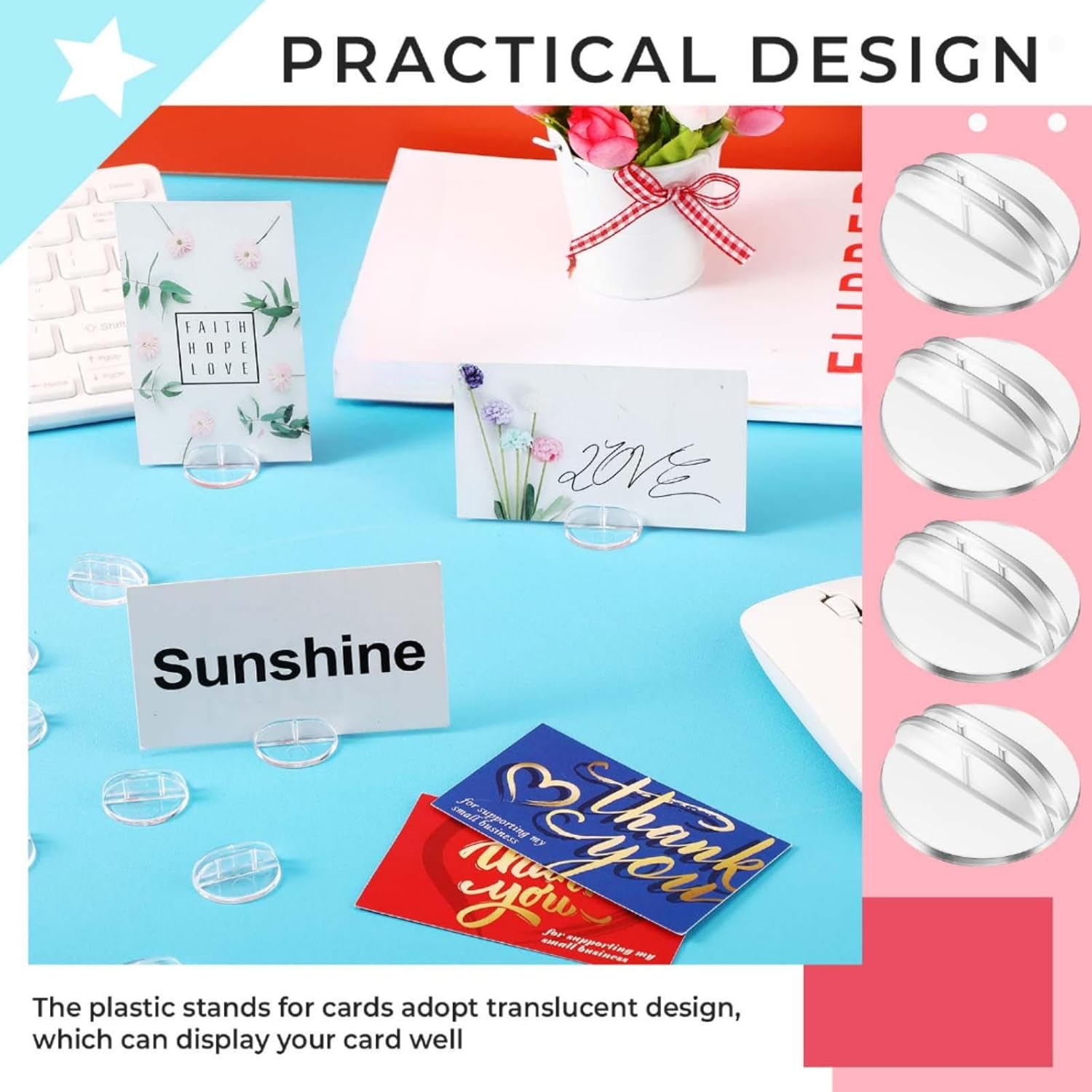 Yinkin 25 Pcs Mini Card Stands for Place Cards and Labels