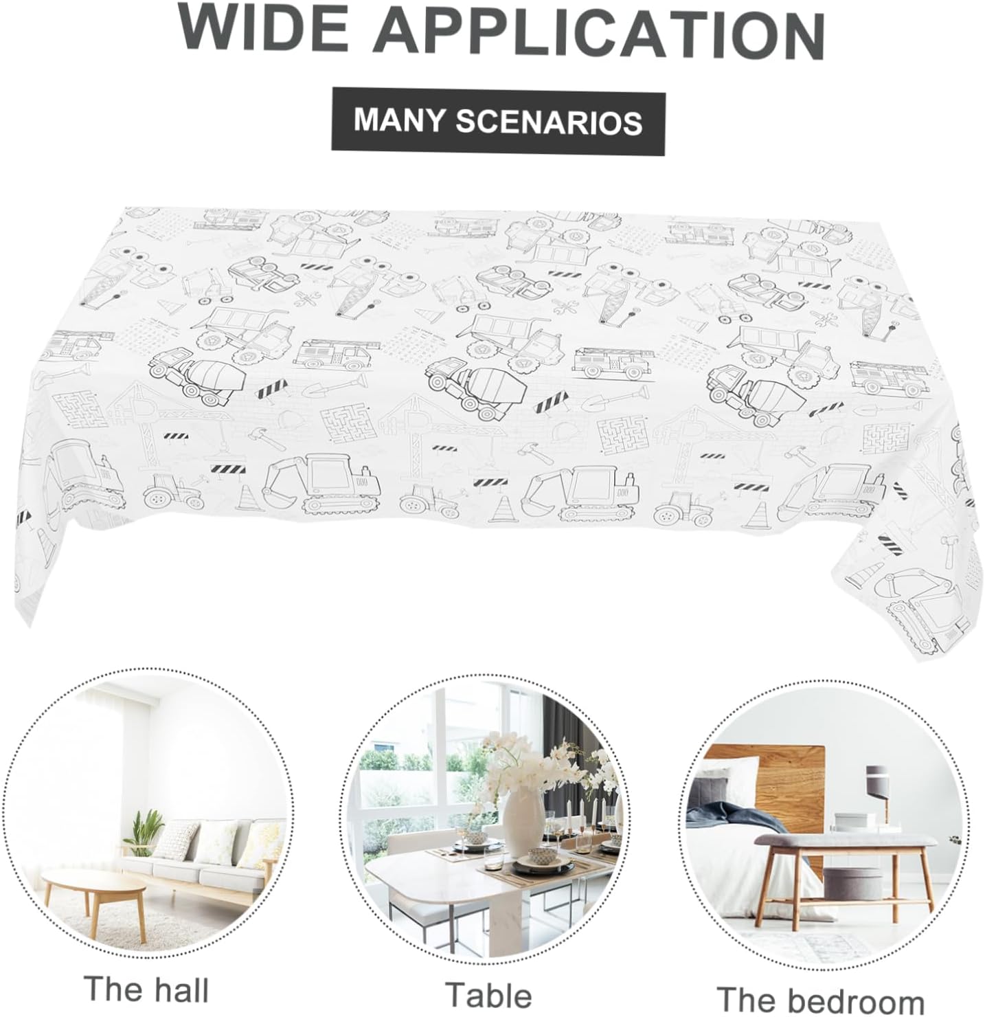 Birthday Party Table Cloth with Graffiti Design for Boys and Girls Celebrations