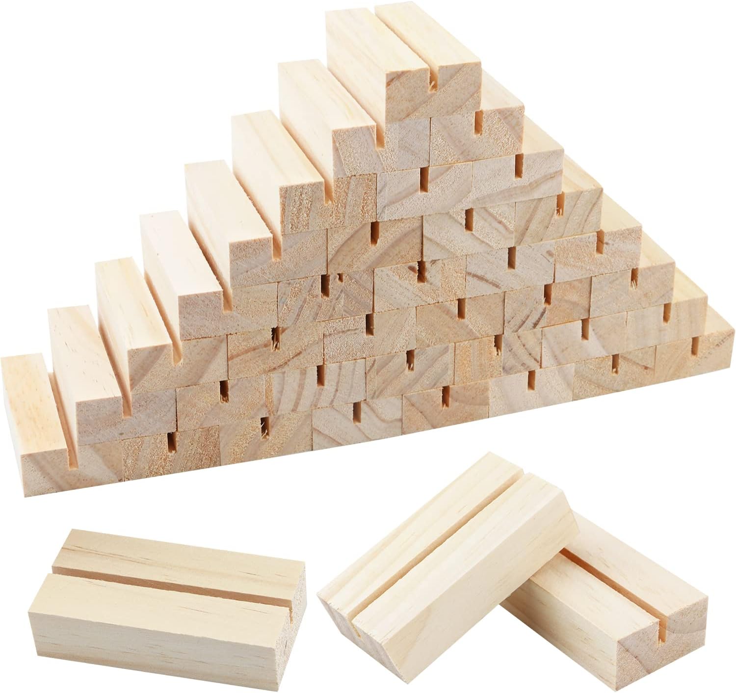 FSWCCK 40 Piece Wood Place Card Holders for Ceremonies and Parties