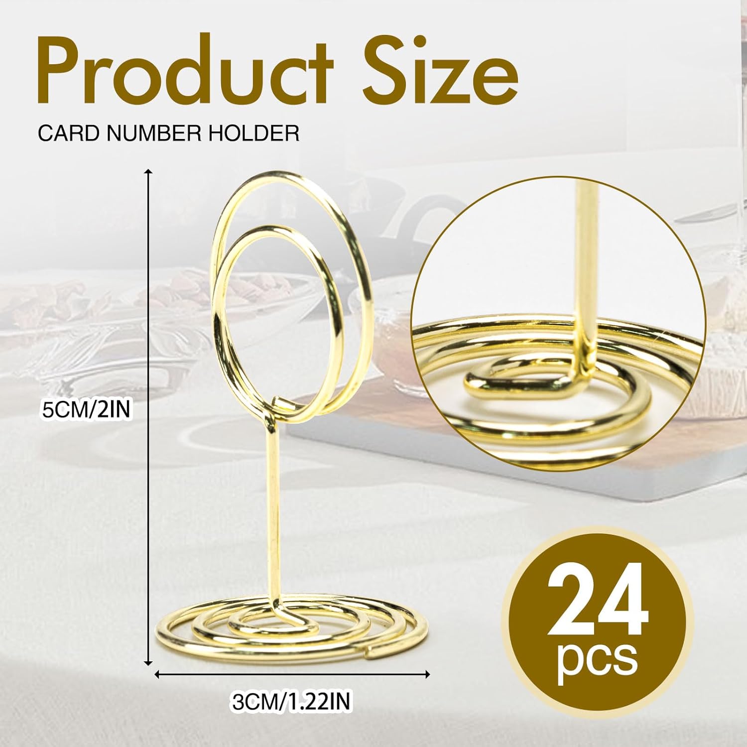 24 Pcs Gold Table Number Holders Mini Place Card Stands for Events