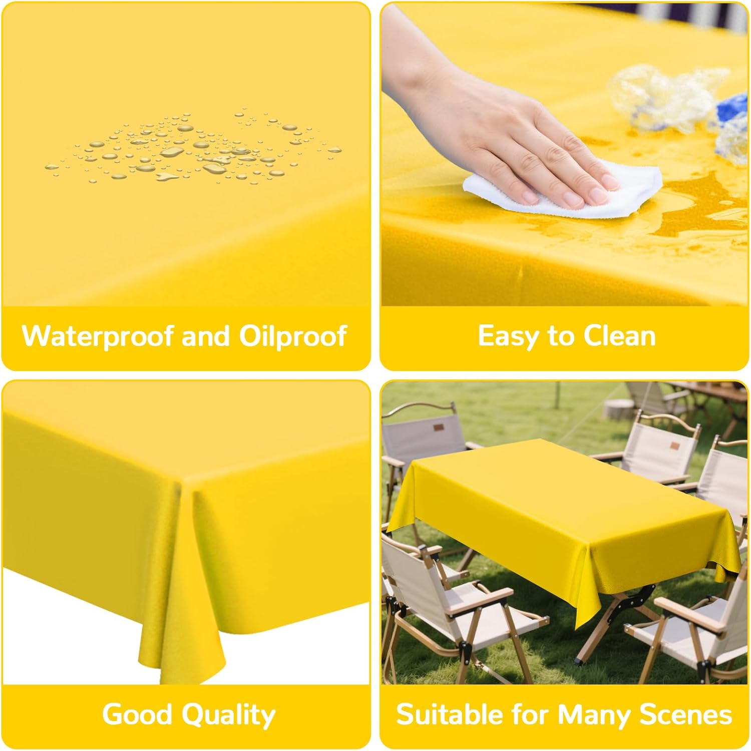 100 Ft X 54 Inch Plastic Table Cloth Roll Yellow